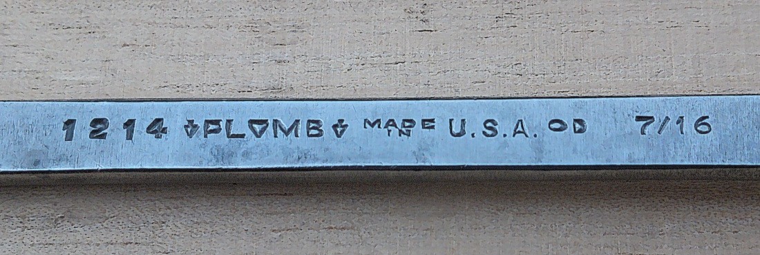 1940 Vintage PLOMB Tools 7/16 inch Combination Wrench Model No. 1214