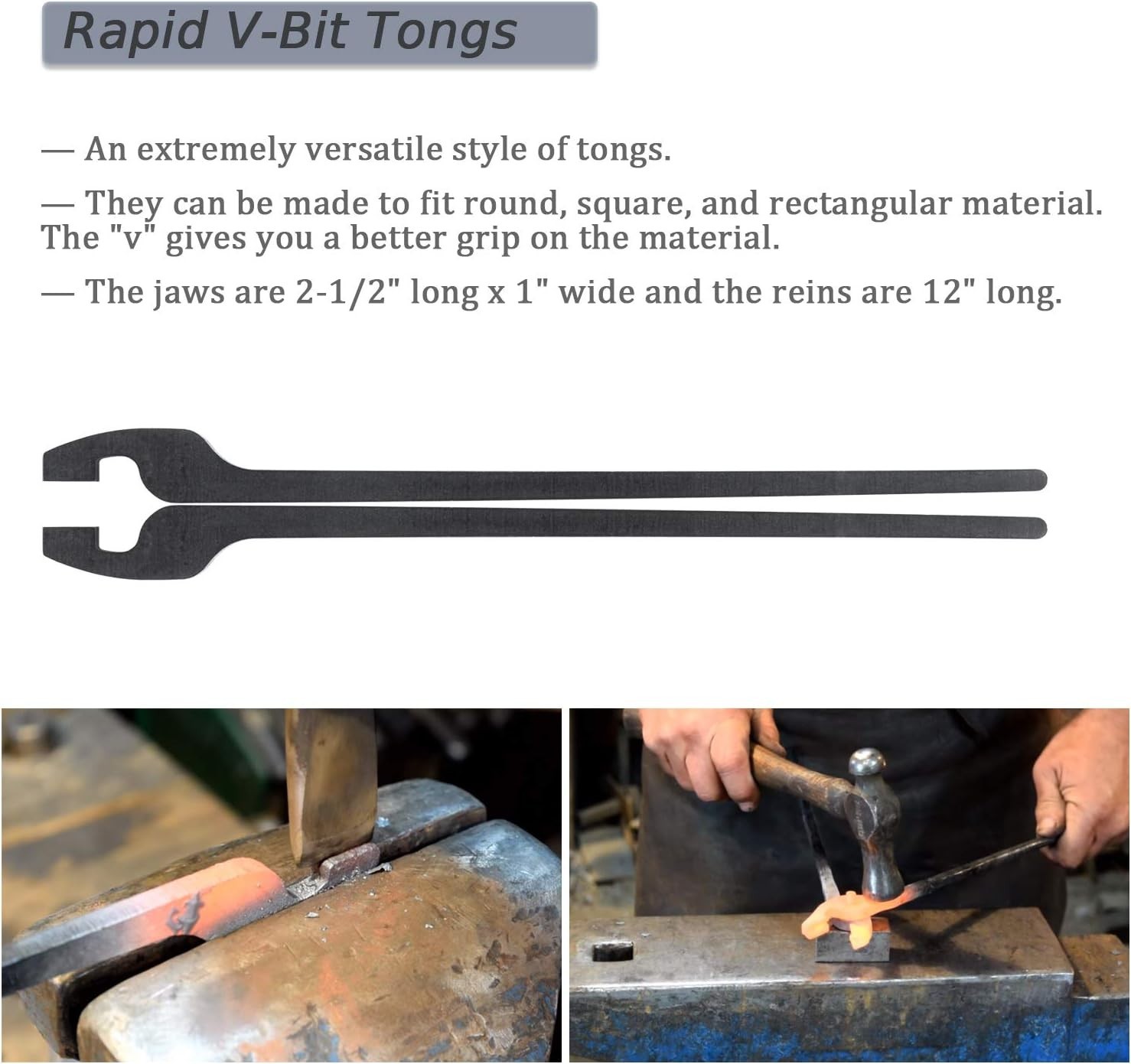 DIY Rapid Tongs Bundle Set – Blacksmith Five Types of Tongs for Beginners