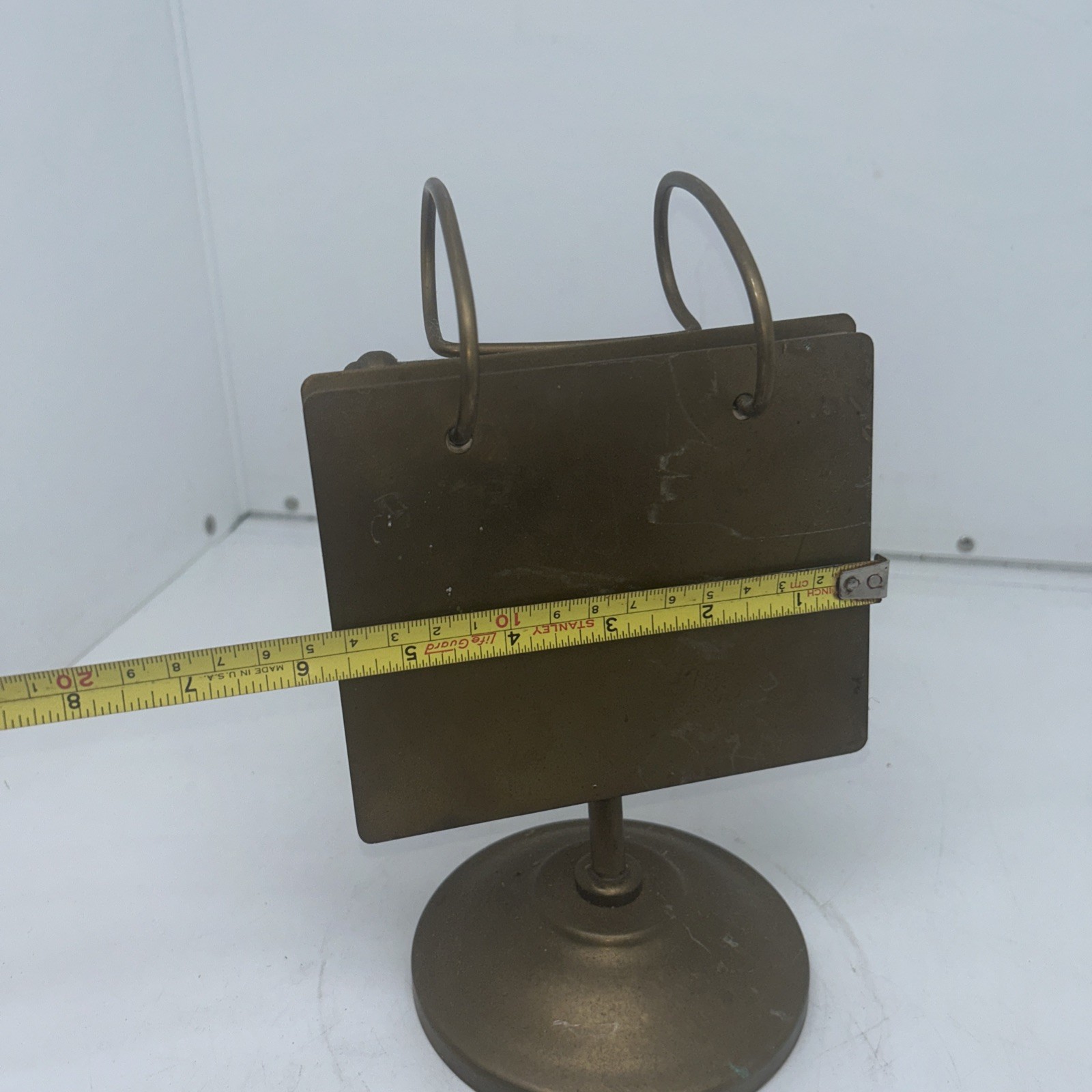 Vintage Hong Kong Brass Flipper Page Desk Tool,Calendar,Photo 8 3/4” Tall