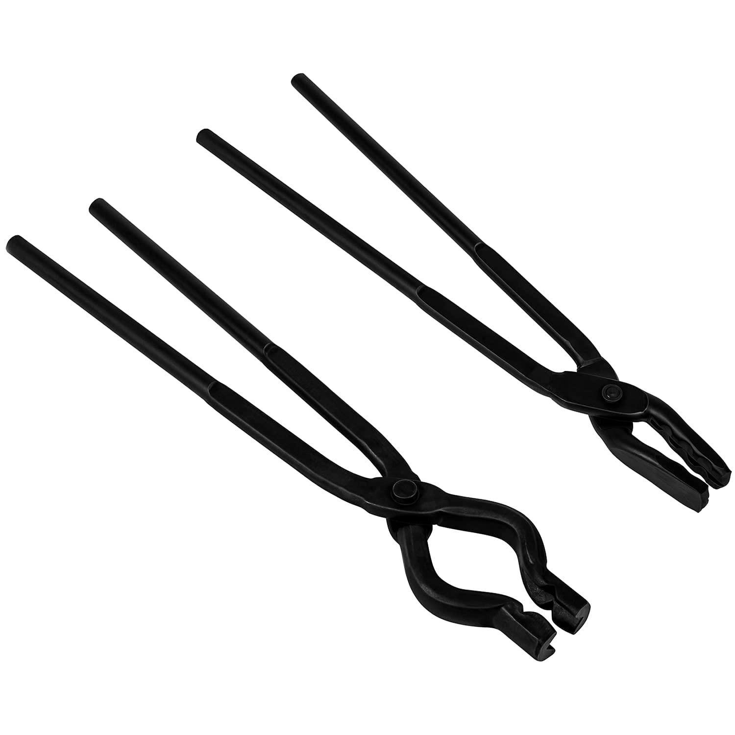 Blacksmith Tongs Set Wolf Jaw V-Bit Tong for Forging Knife Making Beginner 2Pcs