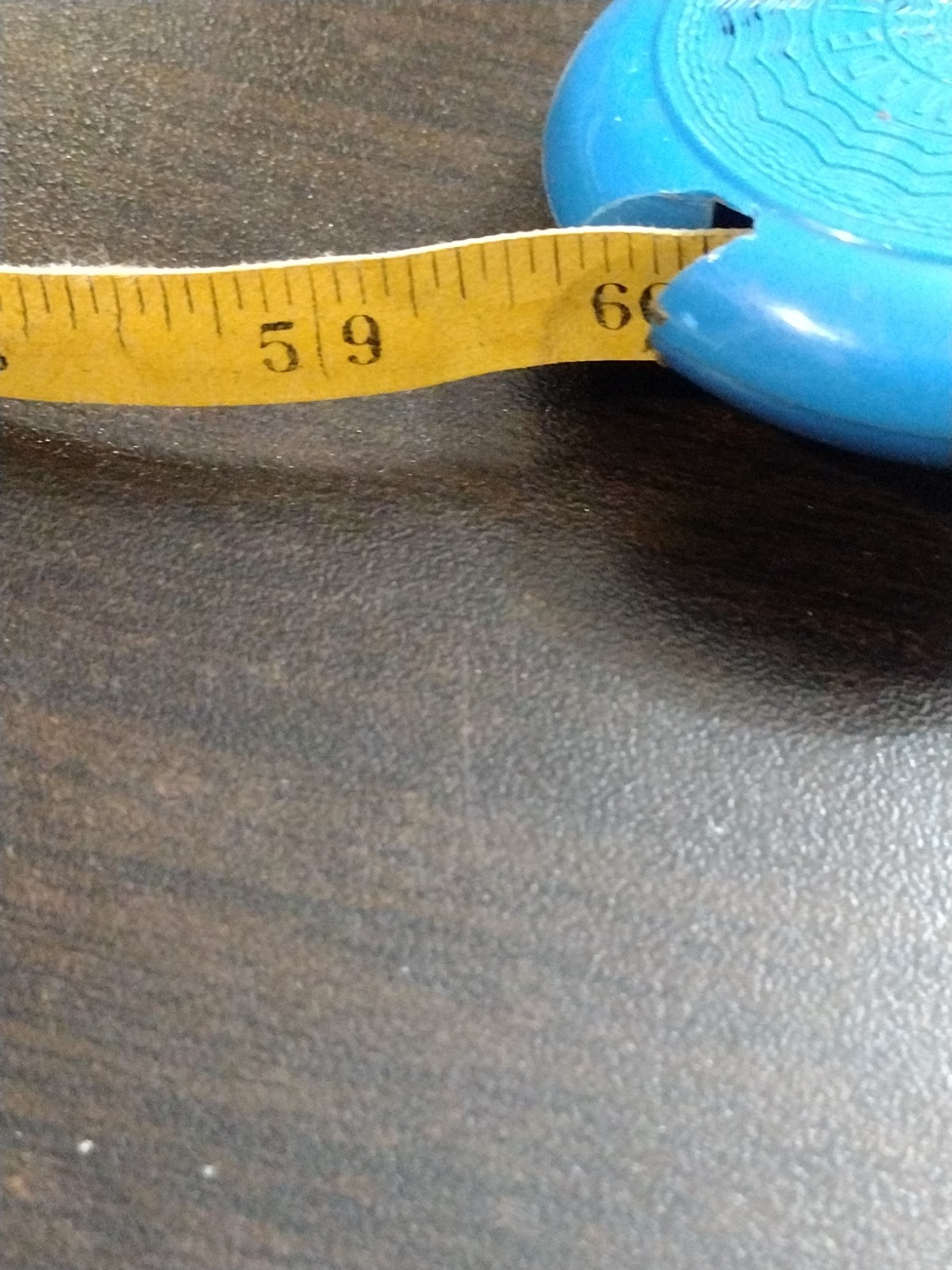 Vintage Tape Measure 60” Made In West Germany Blue Plastic Metal Button Works