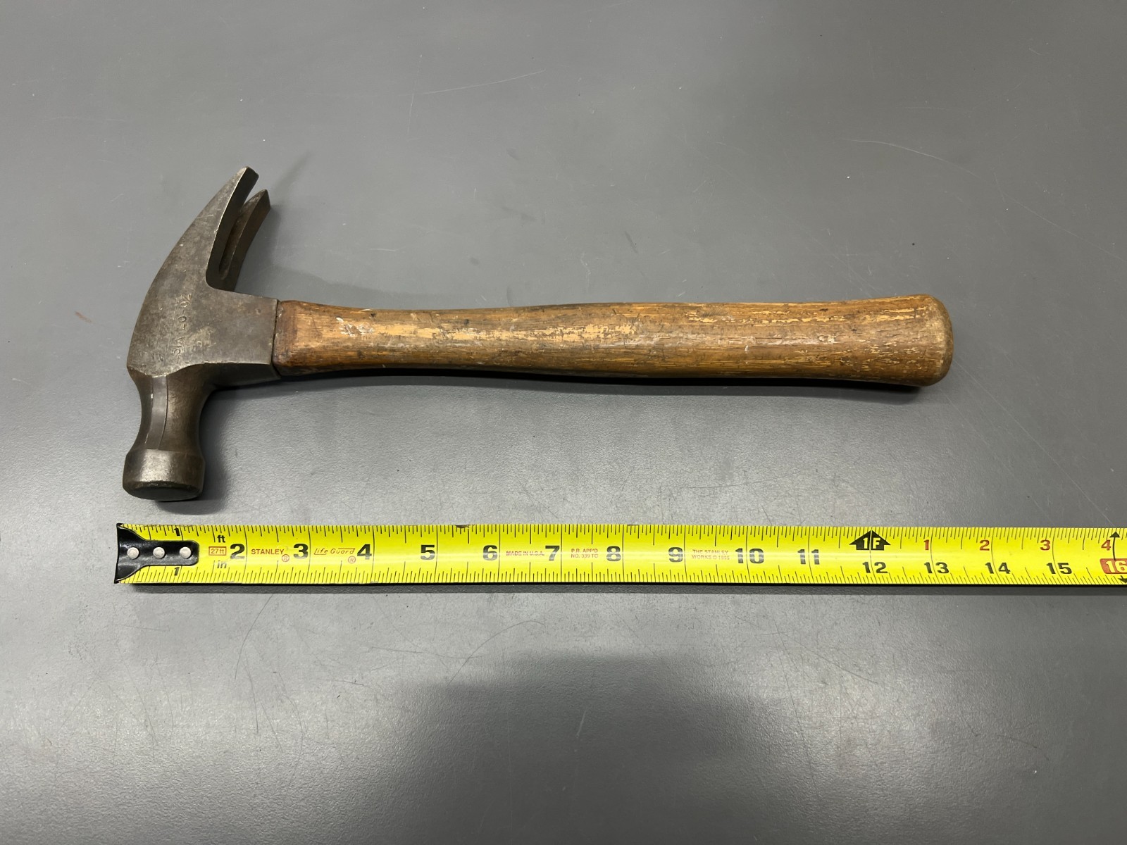 (H1) VINTAGE STANLEY 51A 20oz STRAIGHT RIP CLAW HAMMER – VGC – USA