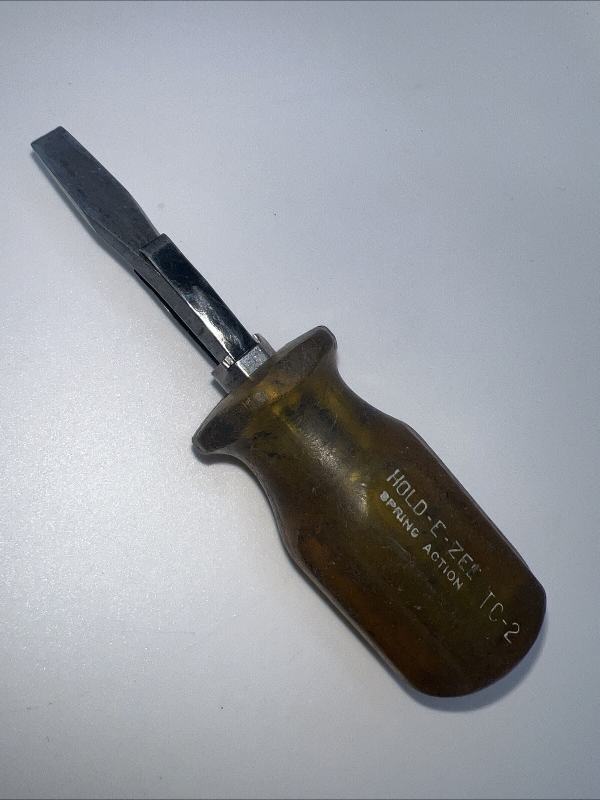 Vintage UPSON BROS. HOLD-E-ZEE TC2 Spring Action 4-3/4” Flathead Screwdriver USA