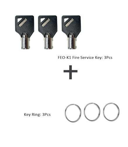 Elevator Fire Service Key Recall Reset Set, Copper & Black/Silver, Pack of 3