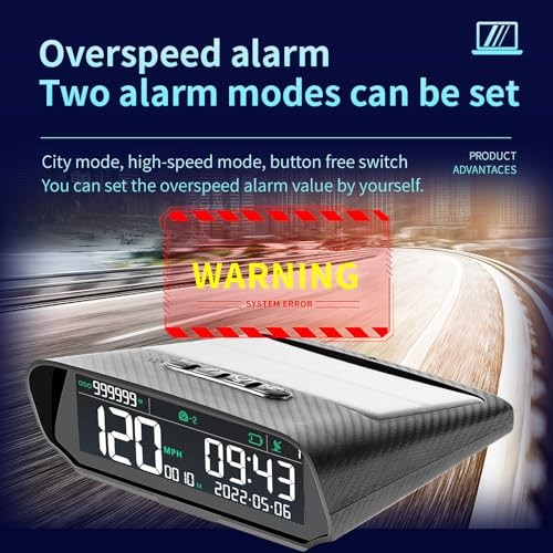 X100 GPS Speedometer Car Heads Up Display Solar Charging GPS Speedeedometer
