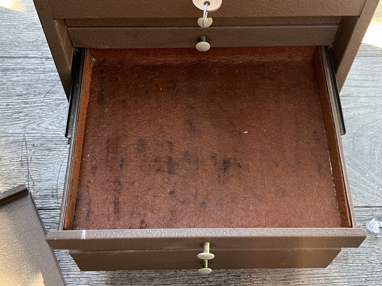 Rare Vintage 70s Craftsman Porta-Box 5-Drawer Machinist Tool Chest Brown Wrinkle