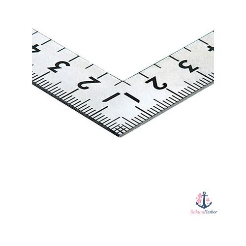 NEW Shinwa Sokutei Small Flat Stainless Steel Square Ruler 30 x 15 cm Same Scale