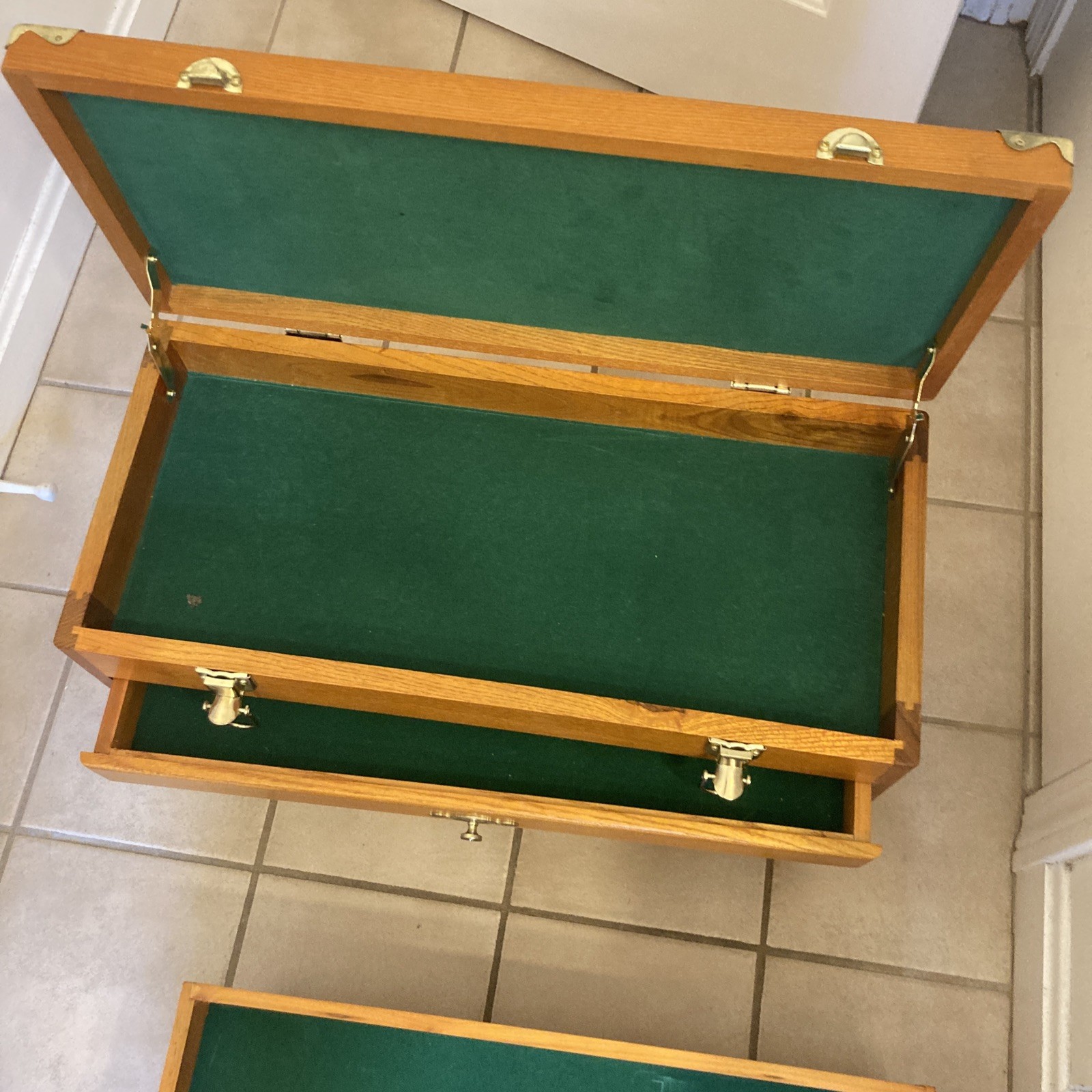 SISCO OAK HARDWOOD UTILITY CHEST Felt Lined JEWELERS COLLECTORS MACHINISTS