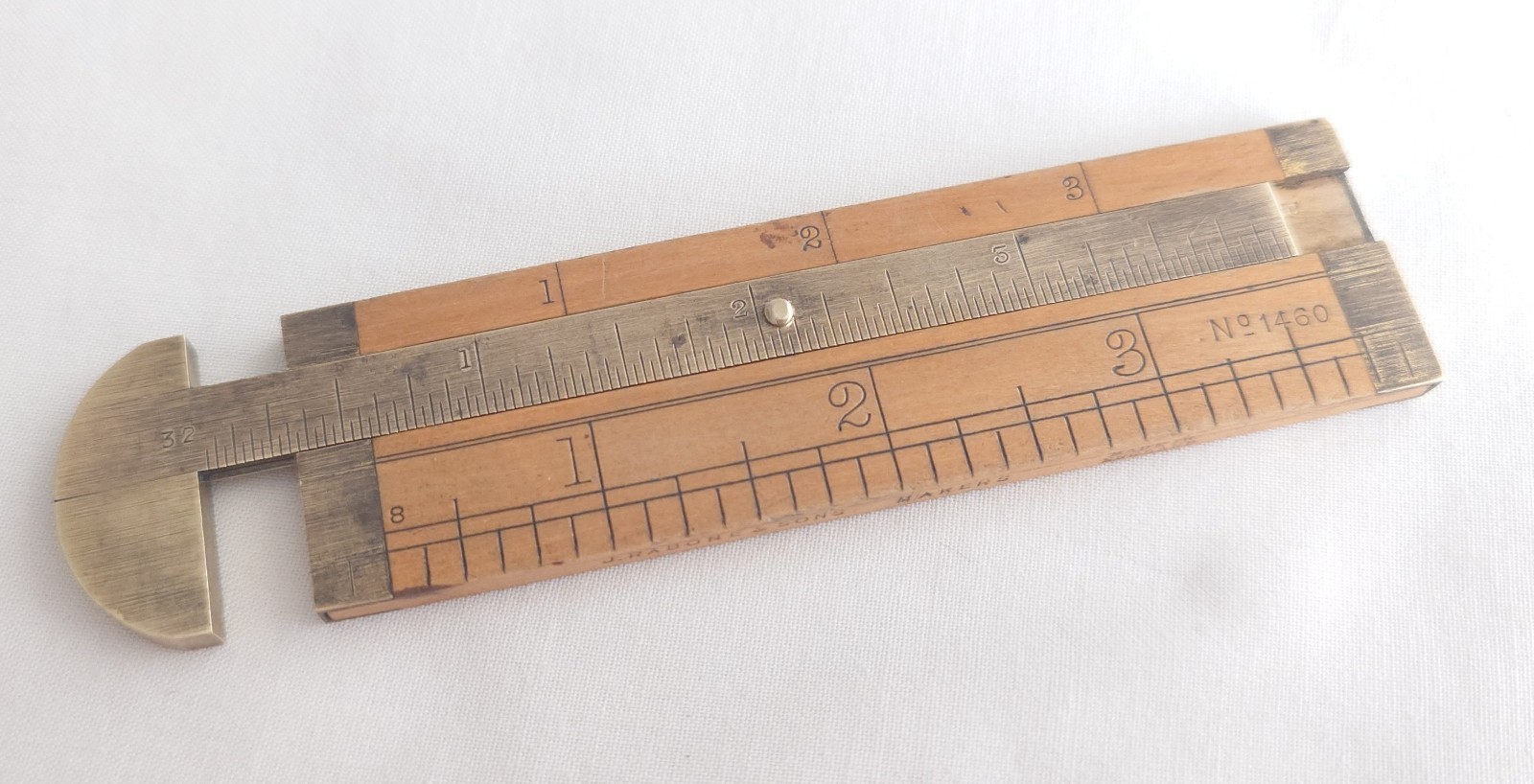 Vintage Rabone 1460 Caliper & No.1190 24″ Folding Level, Protractor Boxwood Rule