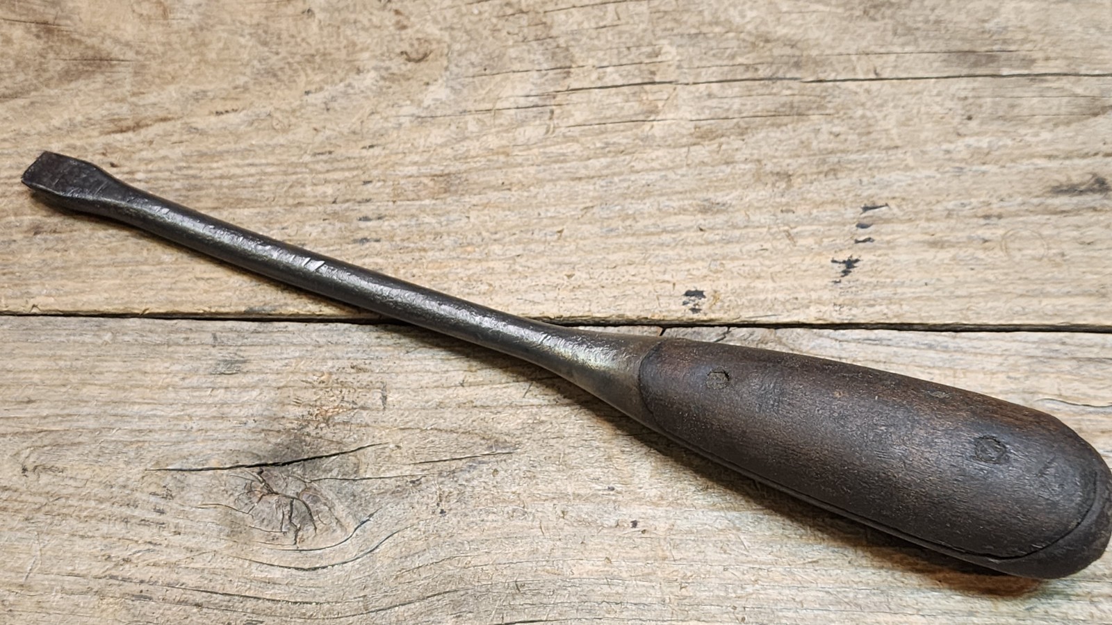 Antique Wood Perfect Handle Style Flathead Screwdriver 11″ Long
