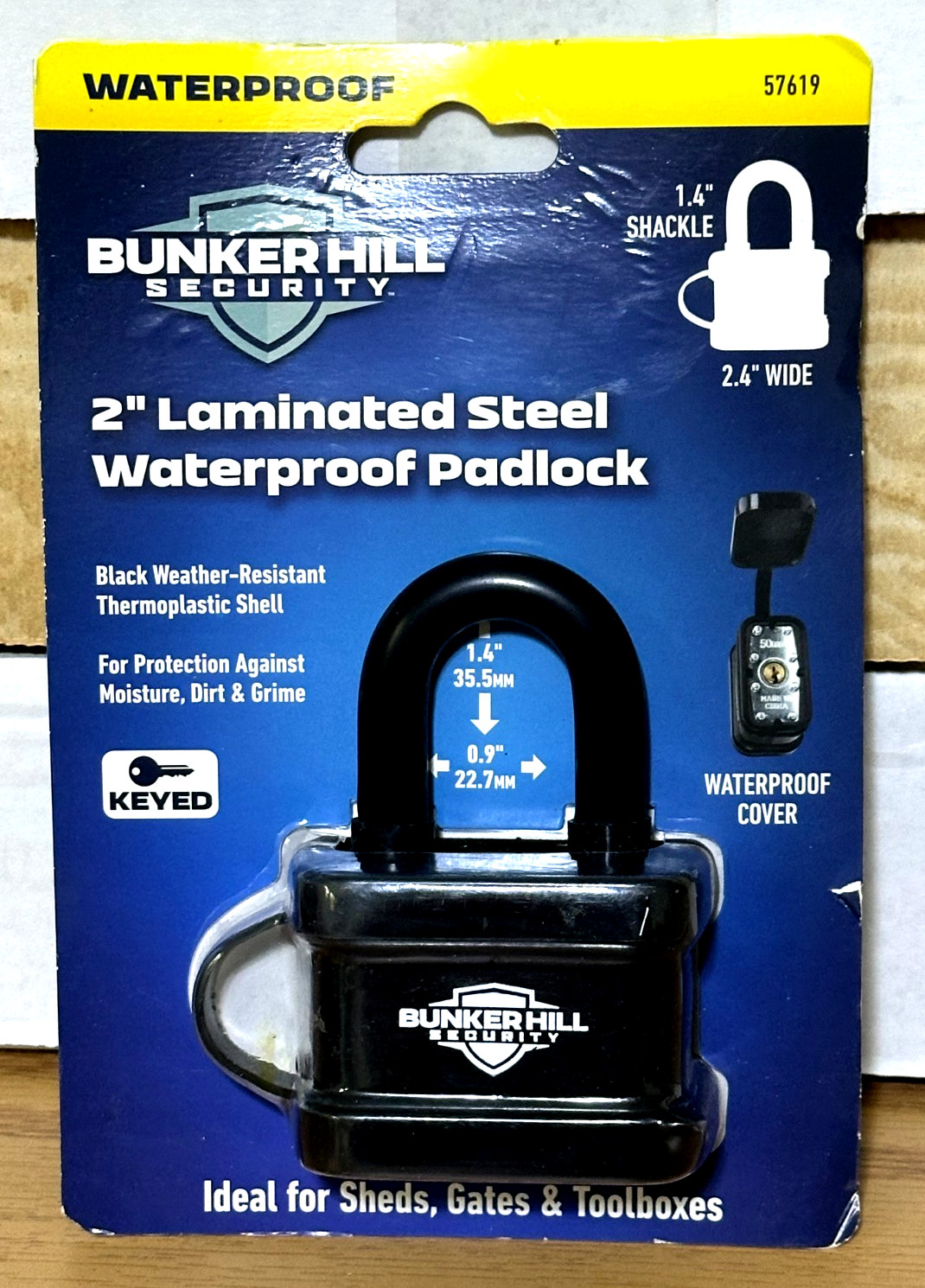 BUNKERHILL 2″ WATERPROOF PADLOCK WEATHER RESISTANT SHELL GREAT FOR FOOD TRAILER