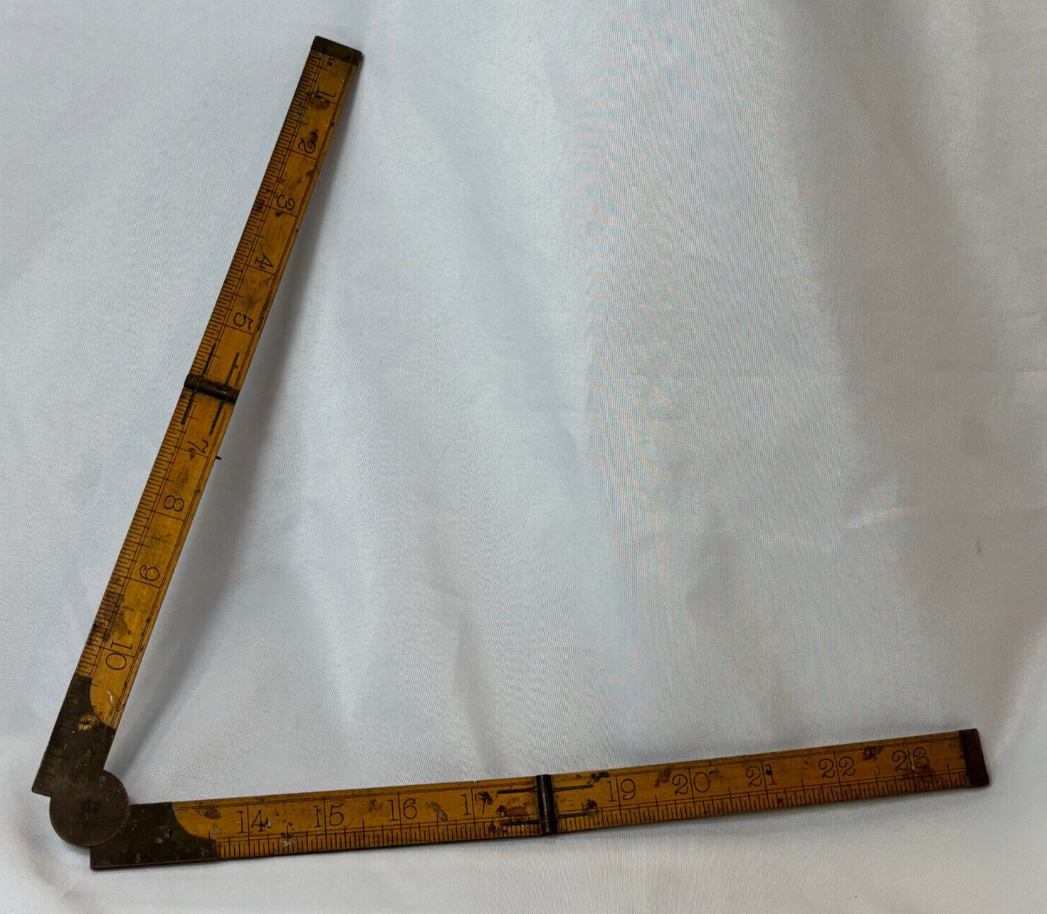 Vtg J.Rabone & Sons Hockley Abbey Ruler#1380 Boxwood And Brass Folding 24″