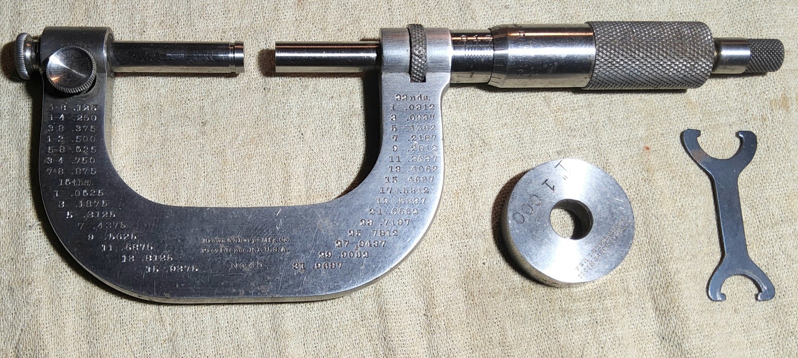 ANTIQUE DEC. 30, 1902 PATENT BROWN & SHARPE NO. 45 MICROMETER IN ORIGINAL BOX