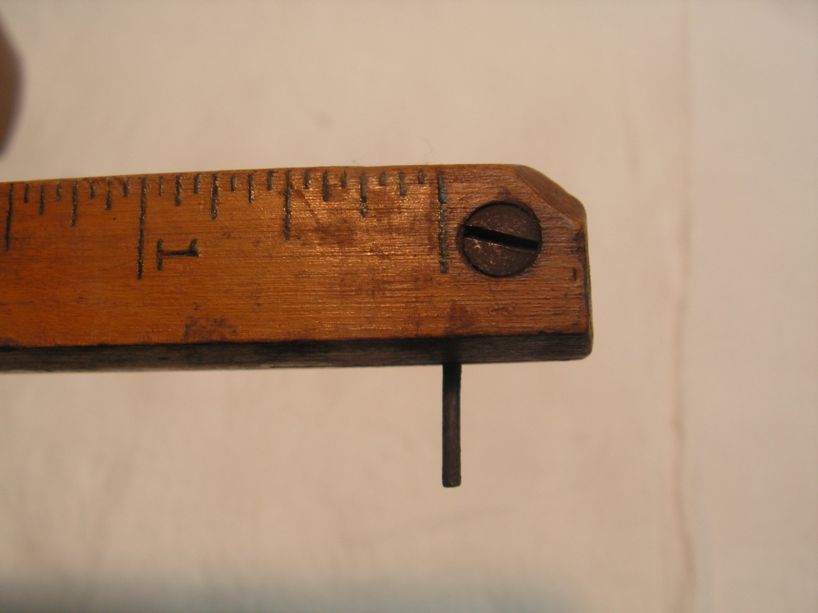 Antique Wood Depth Gauge With Unique Brass design Logo 6″ Depth Scale with point