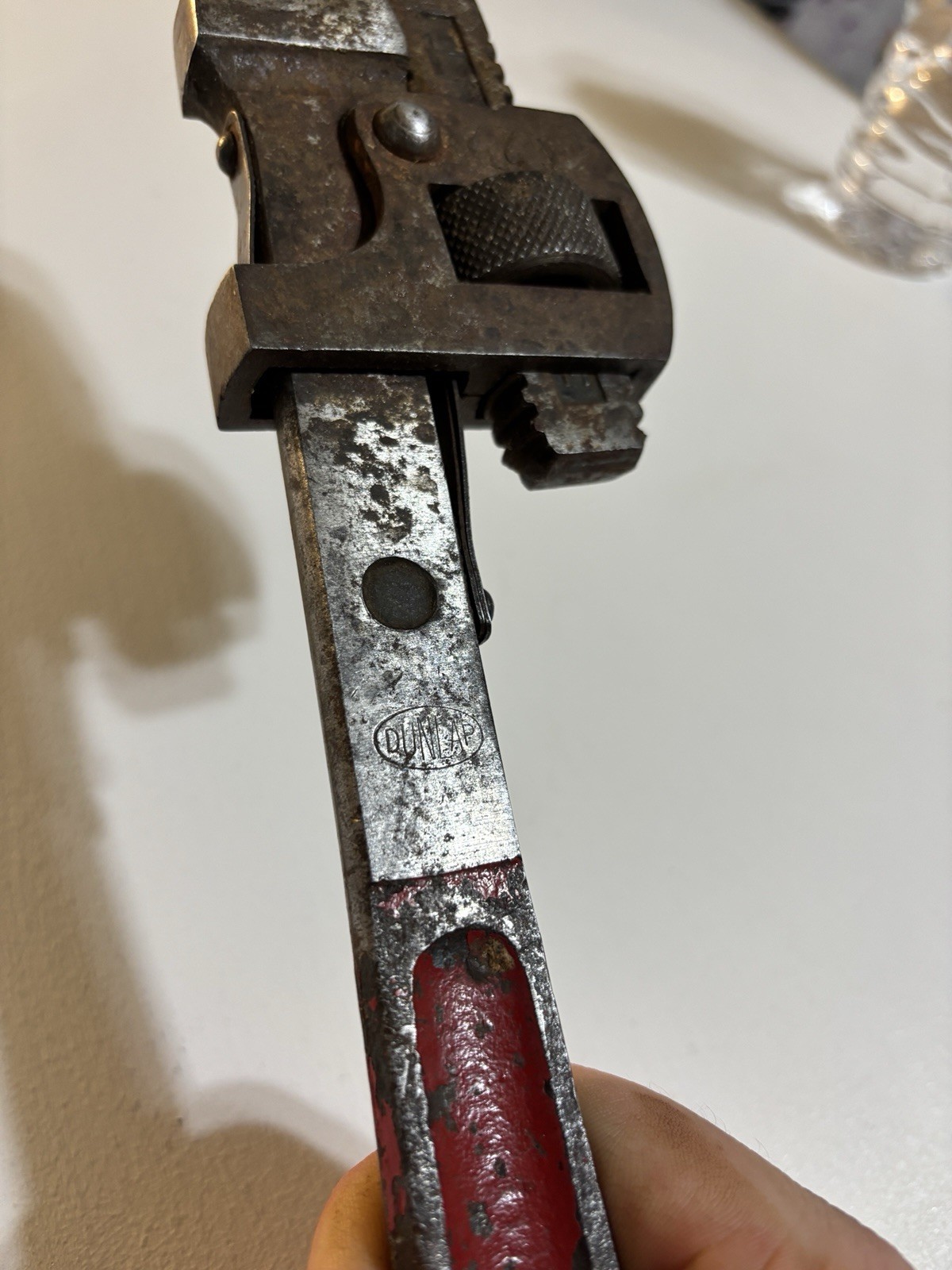 Vintage Dunlap 14” Pipe Wrench Drop Forged Steel Germany Adjustable Tool