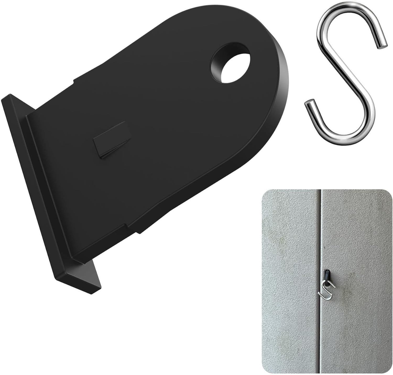 Outdoor Resin Shed Hasp Latch & S Metal Hook, Rubbermaid 1 PC, Black