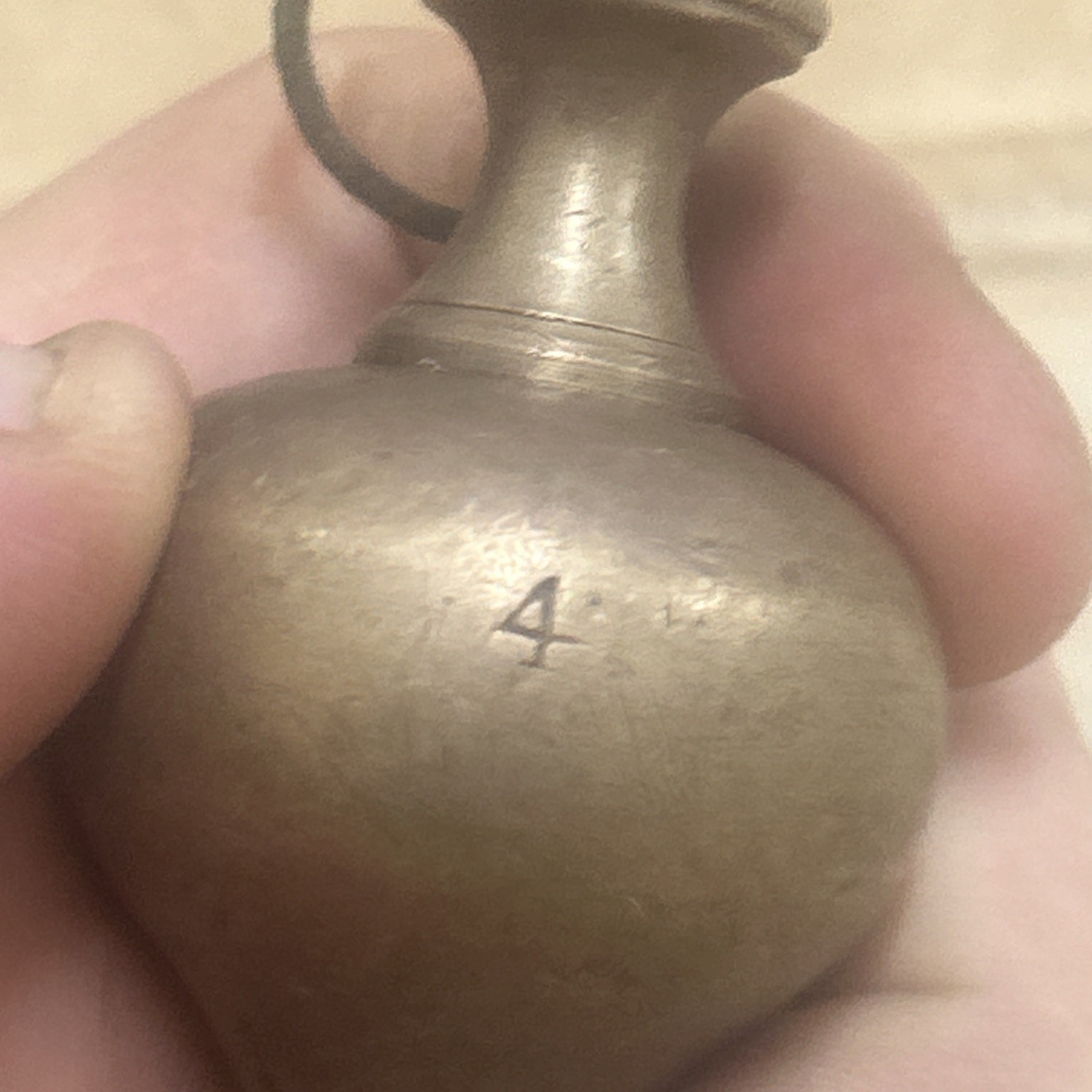 Vintage Rare S Brand No 4 Solid Brass & Steel Plumb Bob