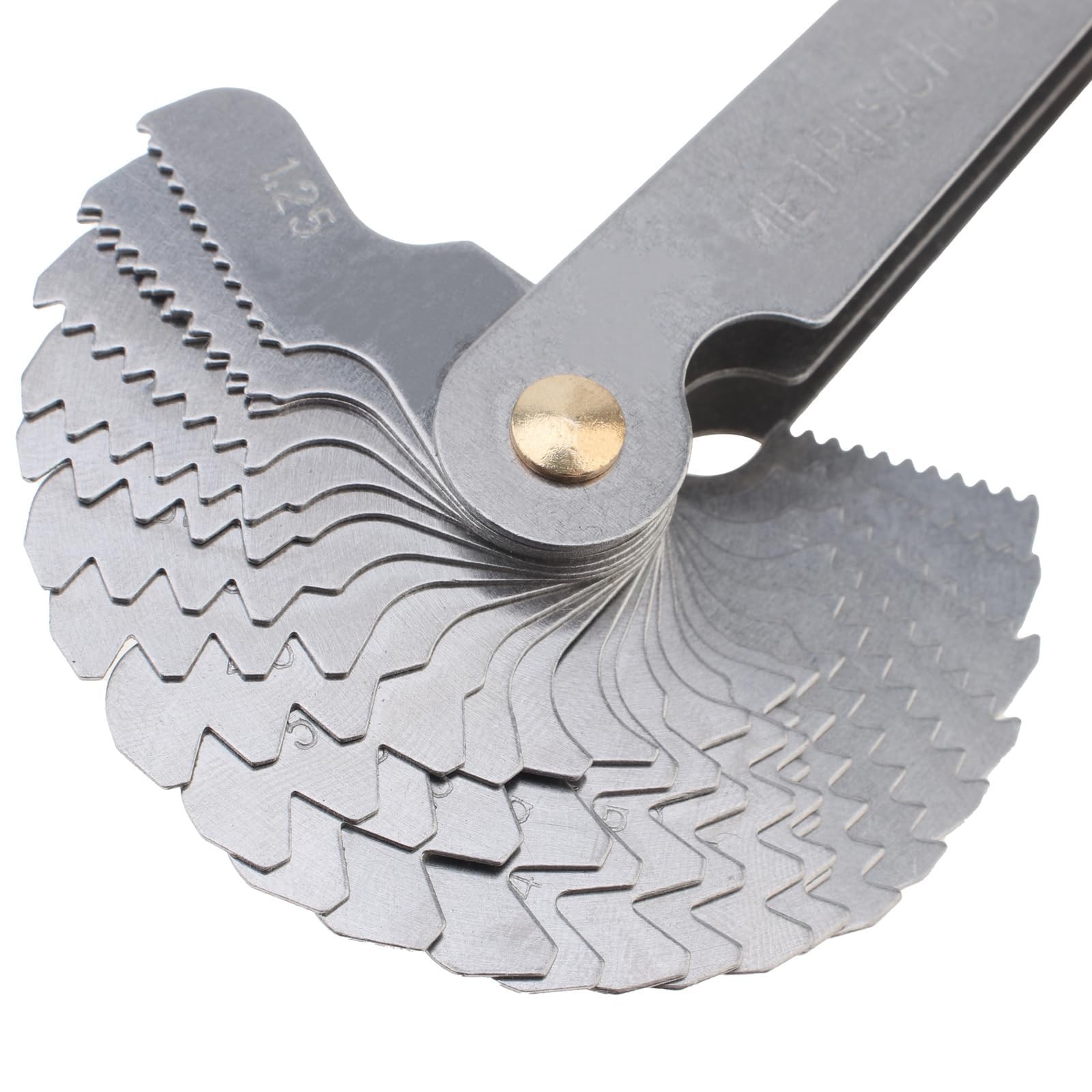 OriGlam Screw Thread Pitch Cutting Gauge Tool, Stainless Steel Metric silver