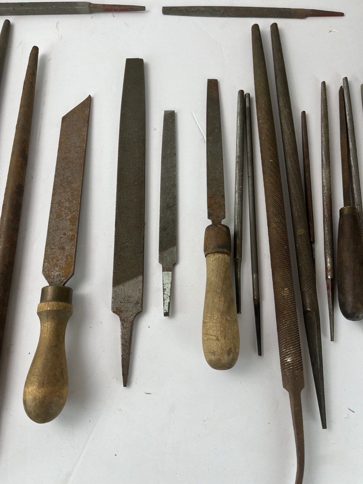 Huge Lot 27 Vintage Files Wood Handles Metal Woodworking Tools