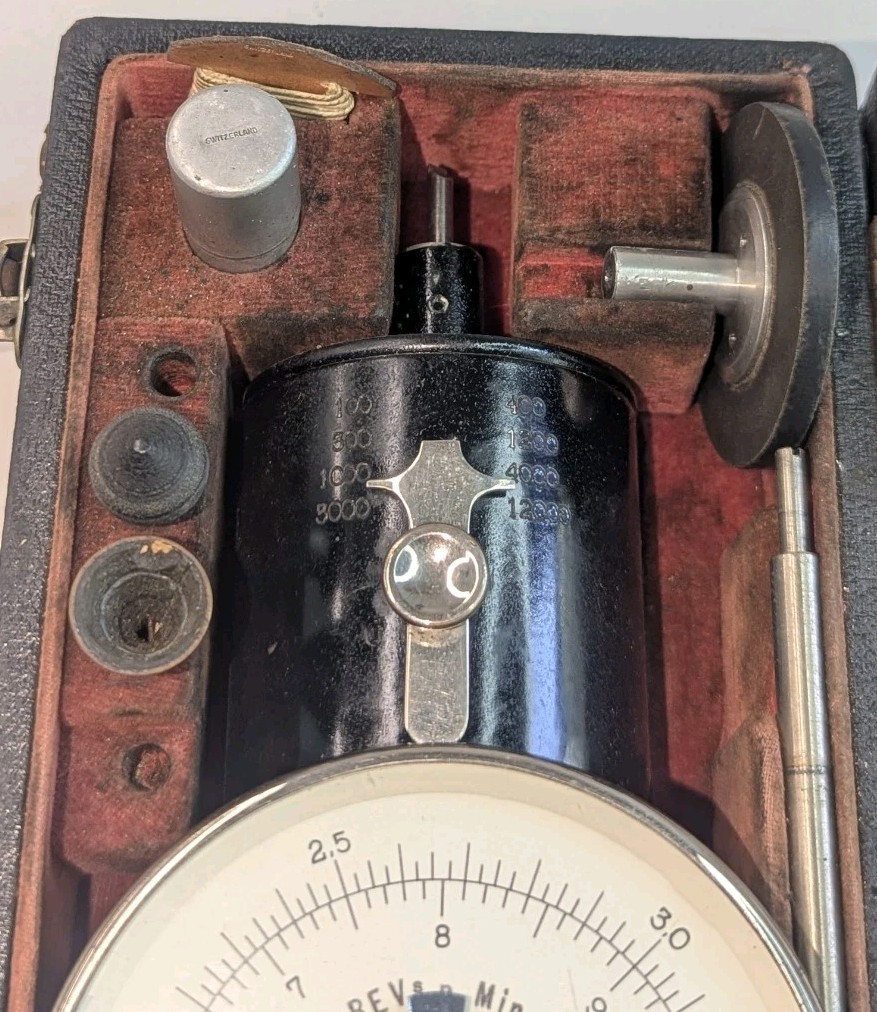 Vintage JAMES G. BIDDLE TACHOMETER Made In SWITZERLAND #77196 ~ UNTESTED