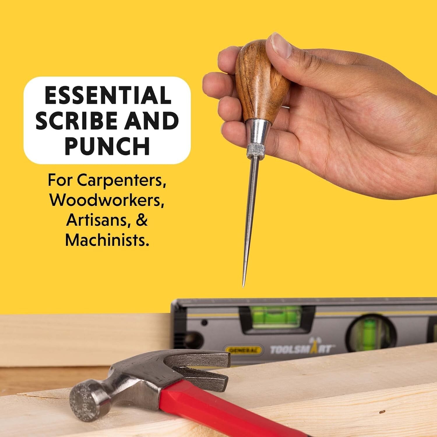 Scratch Awl Tool by General Tools w/ Hardwood Handle & Alloy Steel Blade