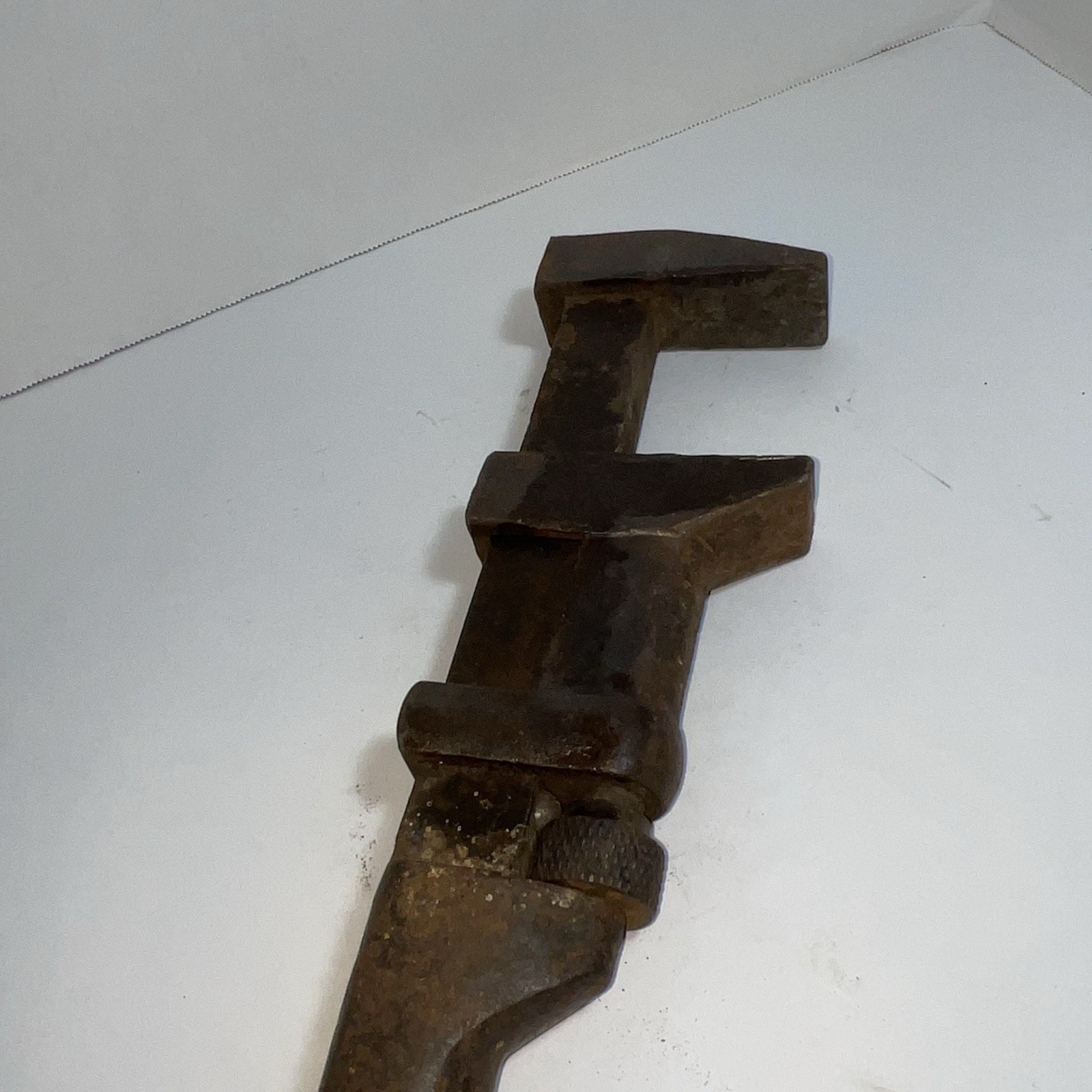 Antique Coes Wrench Co Railroad 18” Adjustable, Handle Steel Worcester Mass Rare