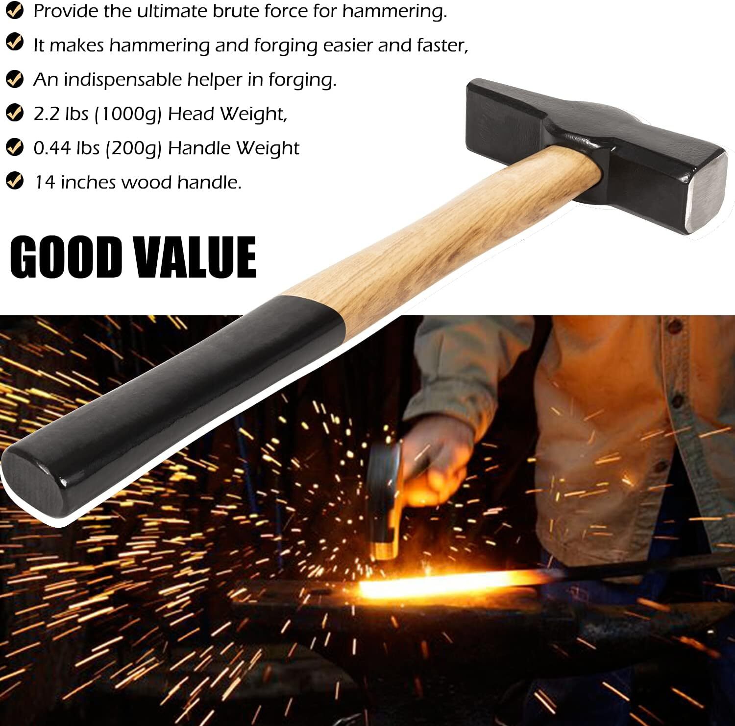 Beginner Knife Making Blacksmith Tongs Hammer Tools Set Bladesmith Anvil Forge