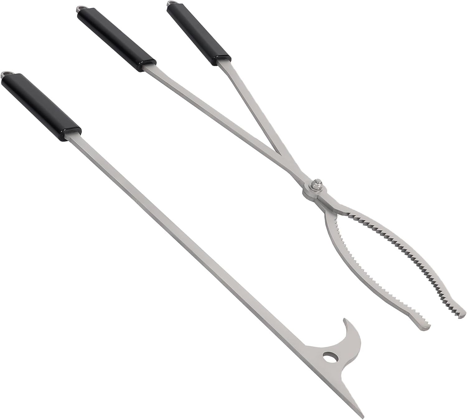 28 inch Firewood Tongs Set Stainless Steel Fire Poker Log Grabber Fire Pit Tool