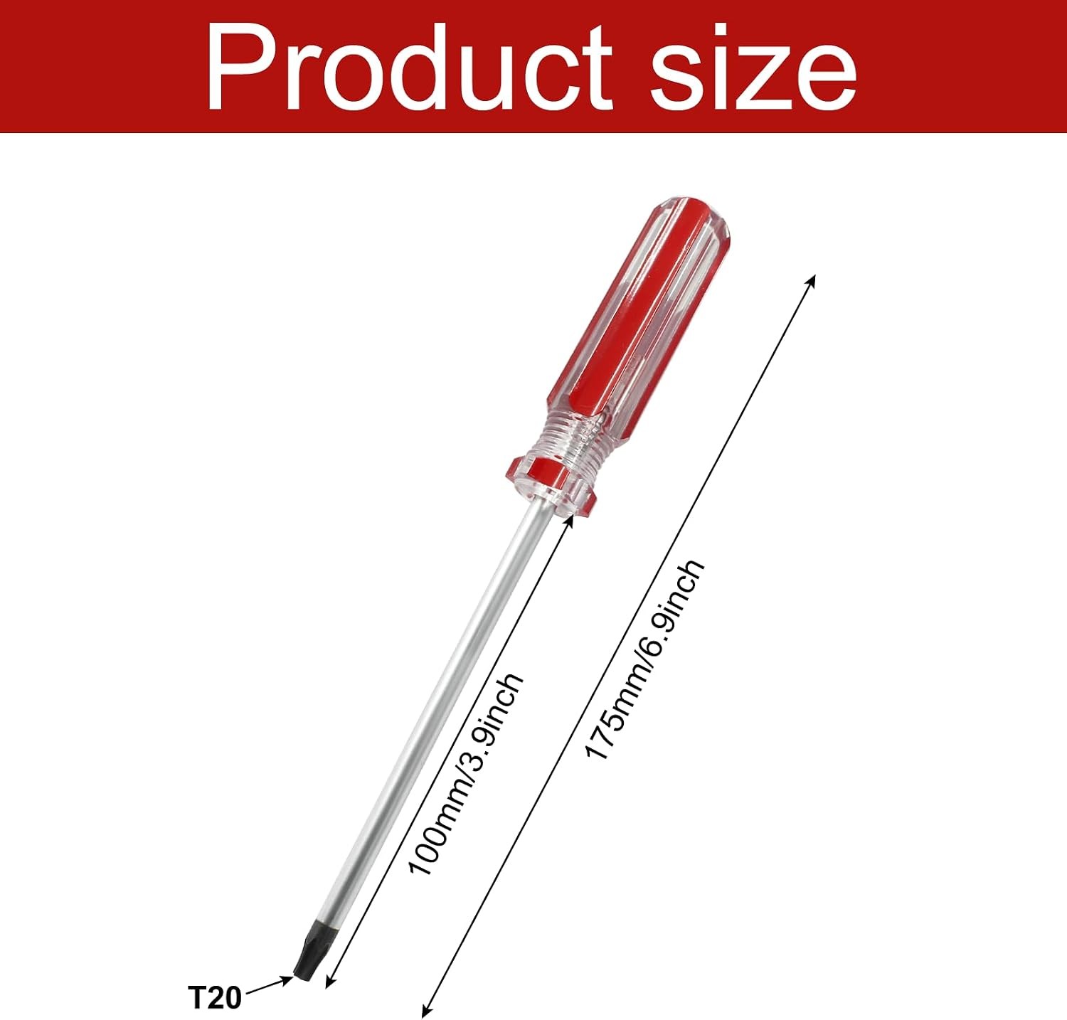 T20 Torx Screwdriver 4 Inch Magnetic 6 Point Star Tip