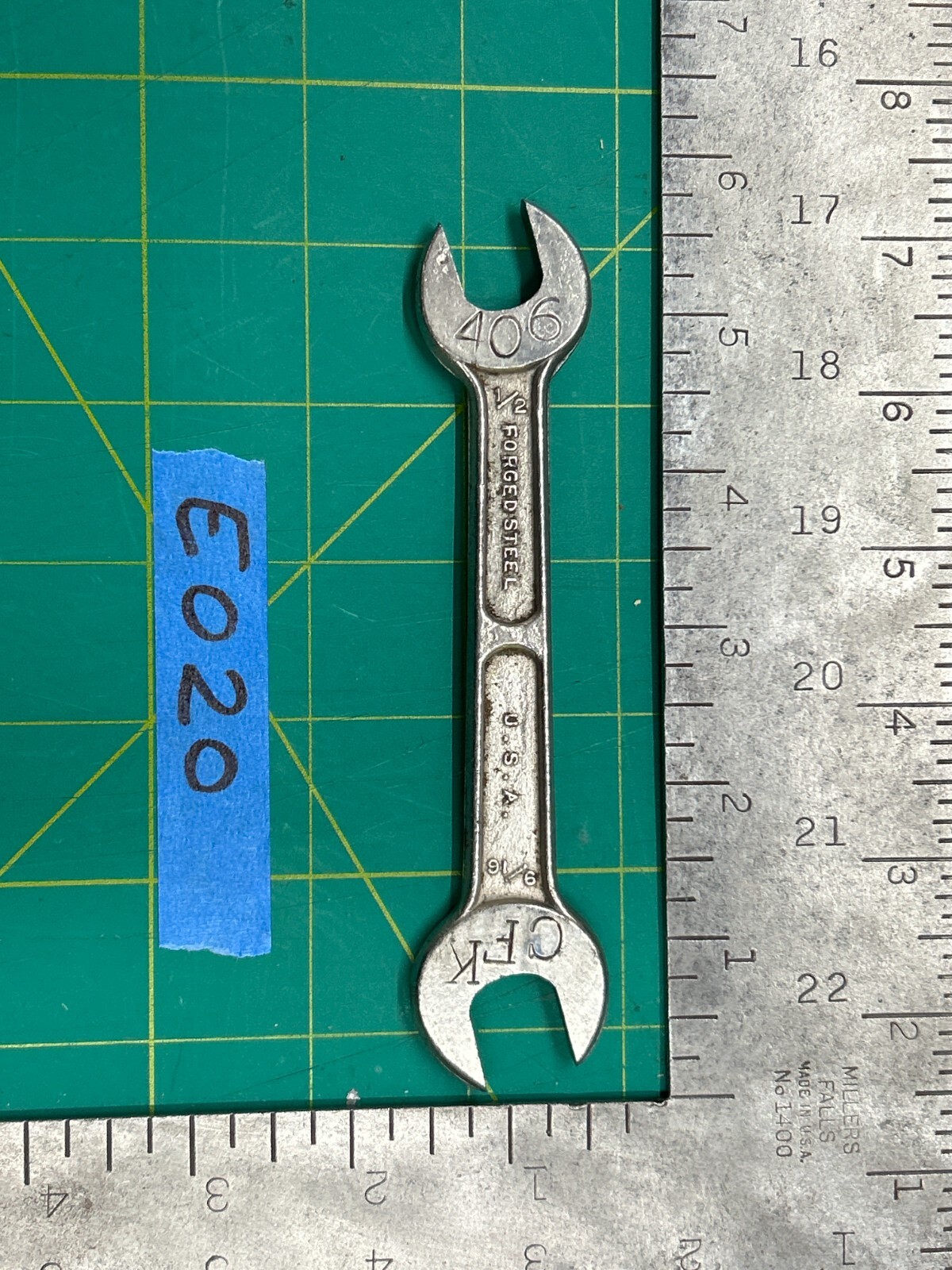 Vintage Forged Steel CFK 406 Open-End Wrench 1/2 x 9/16″ Tool – Made in USA