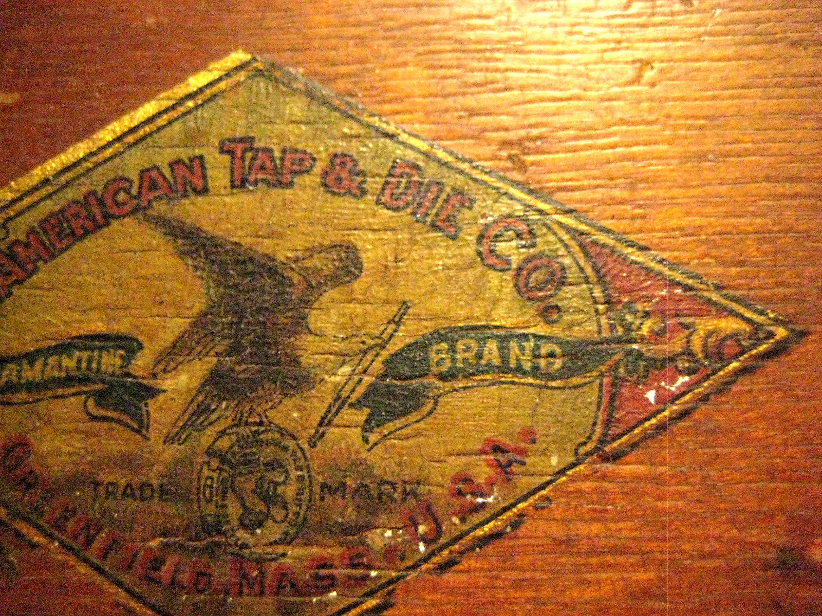 Antique American Tap & Die Set W/Original Wood Case, Eagle Logo