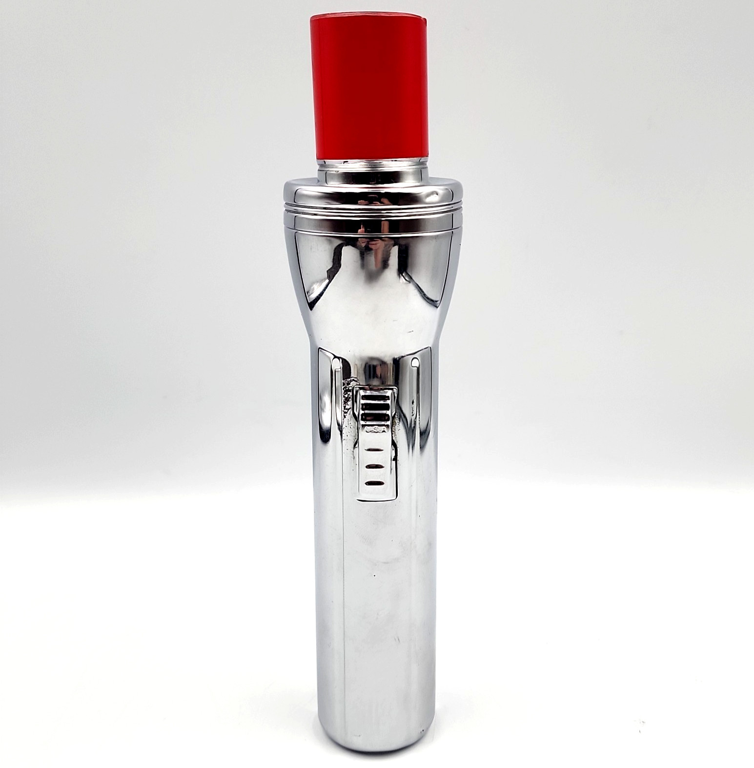 Chrome Flashlight With Red Signal Flare Emergency Light USA Vintage