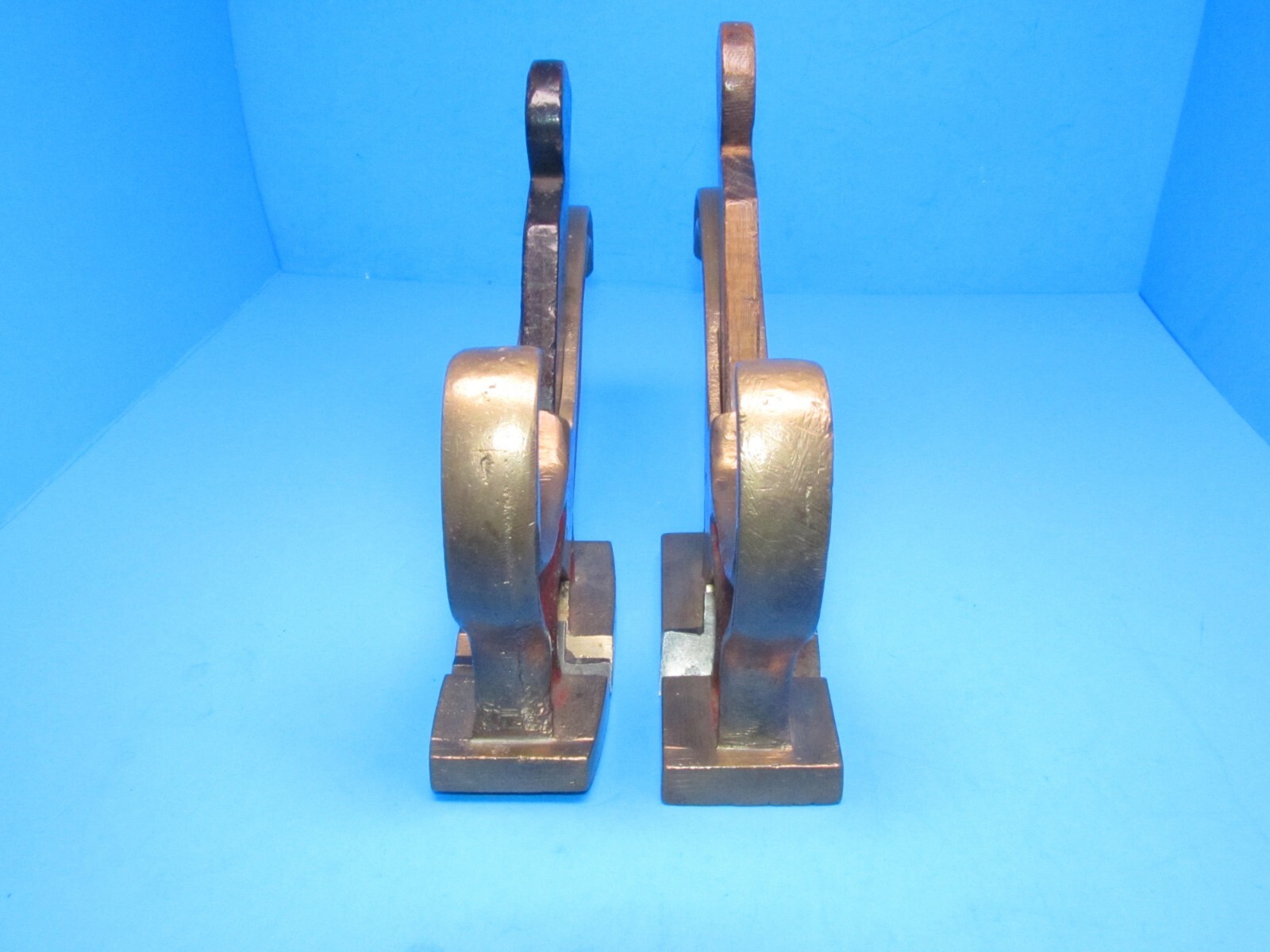 showy matched pair brass coachmakers tailed wood T-rabbet planes flat & convex