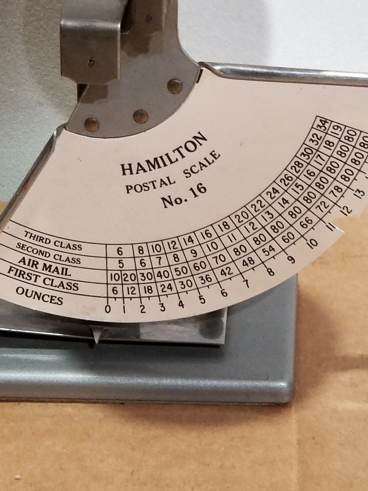 Vintage Hamilton Postal Scale NO 16 First Class Package Letter Scale 16 Ounce