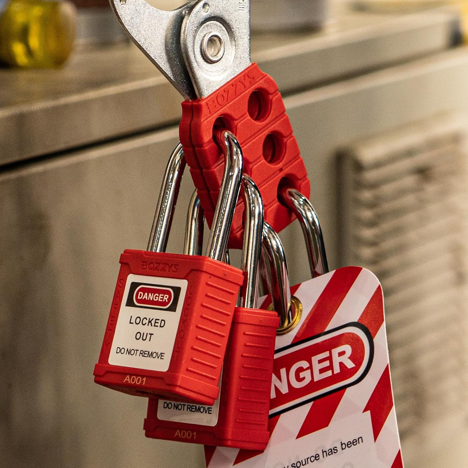 12-Pack Red OSHA Loto Lock Lockout Tagout Locks with 2 Master Keys for Machinery