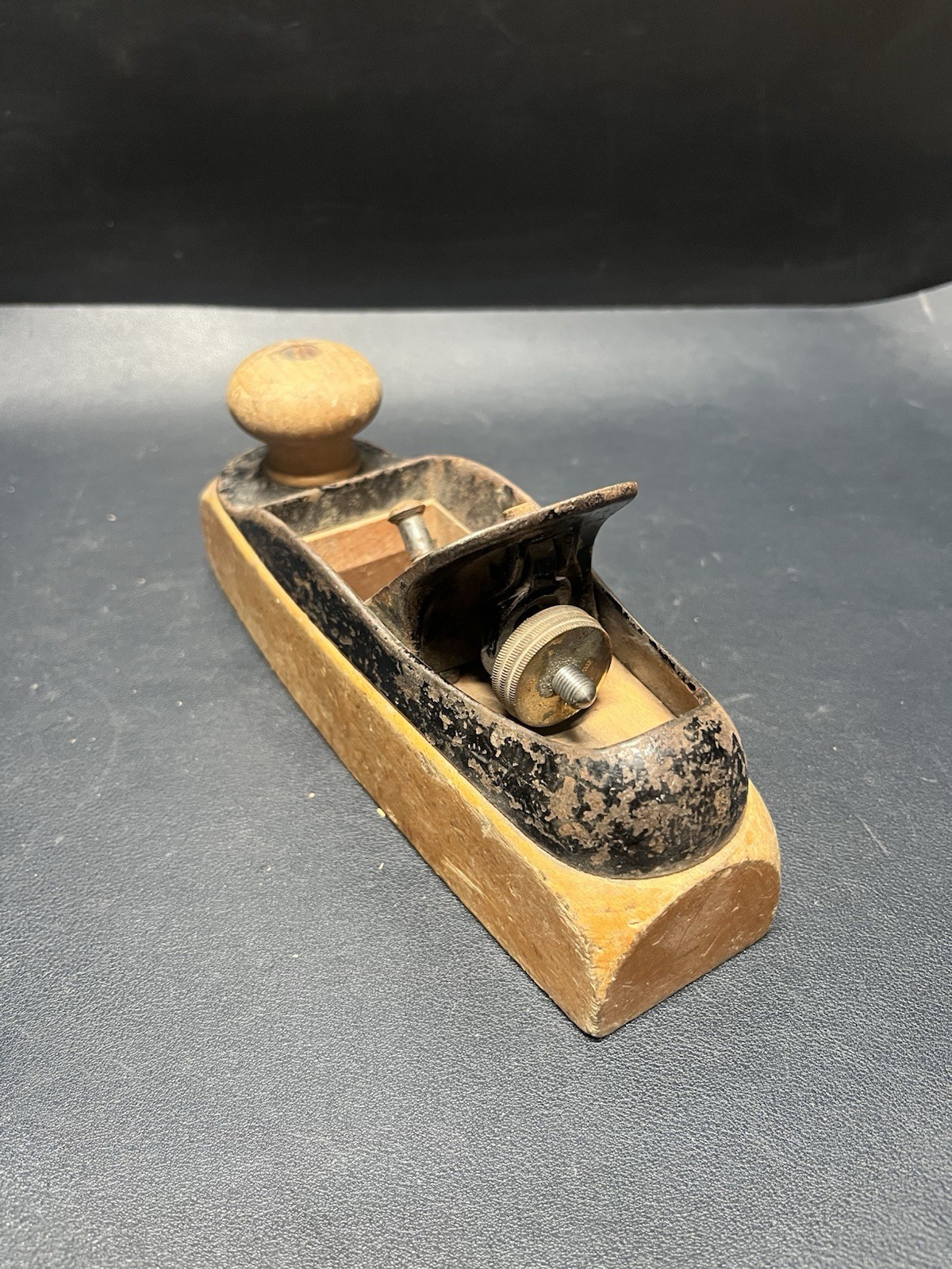 Antique Stanley Transitional Wood Bottom Plane, Patent August 6th 1867.