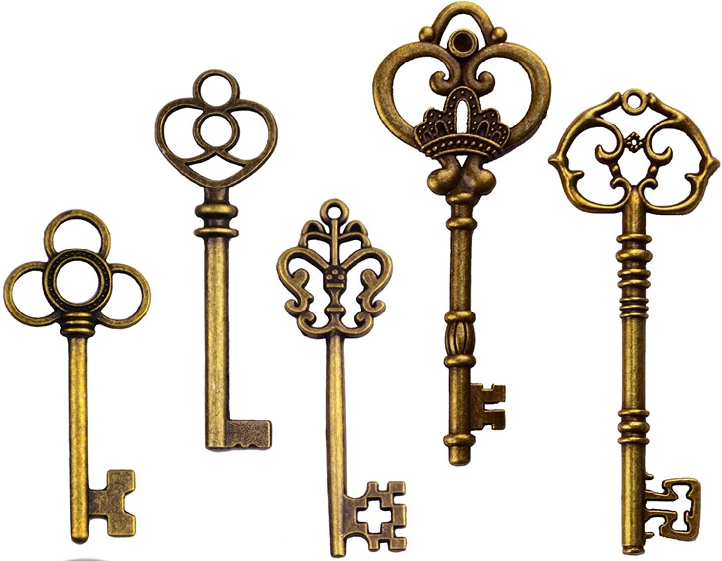 Large Key Pendants Skeleton Key Pendants Antiqued Bronze Big Skeleton Key 5pcs