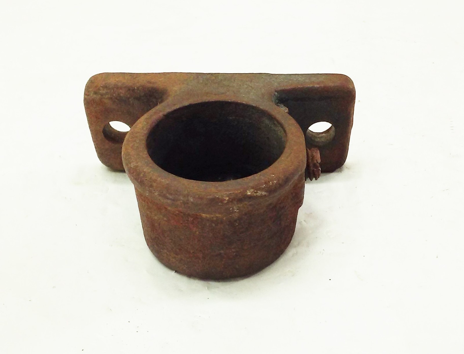 Vtg hand crank post drill press support mount end Bracket cap foot