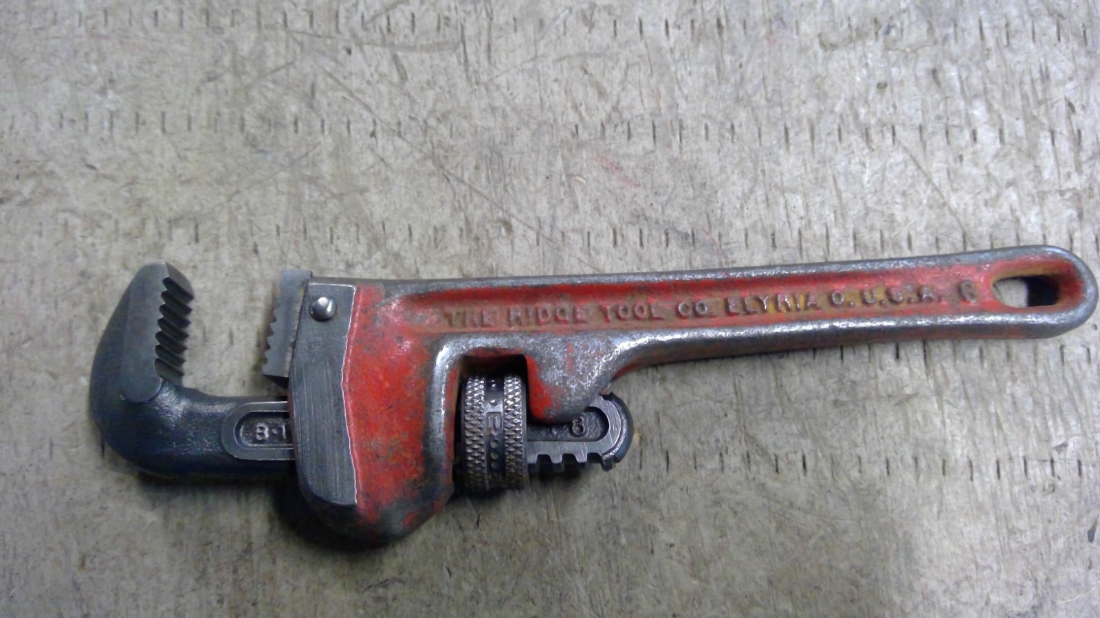 Vintage Ridgid 6 inch Pipe Wrench Elyria Ohio USA Nice and Clean!