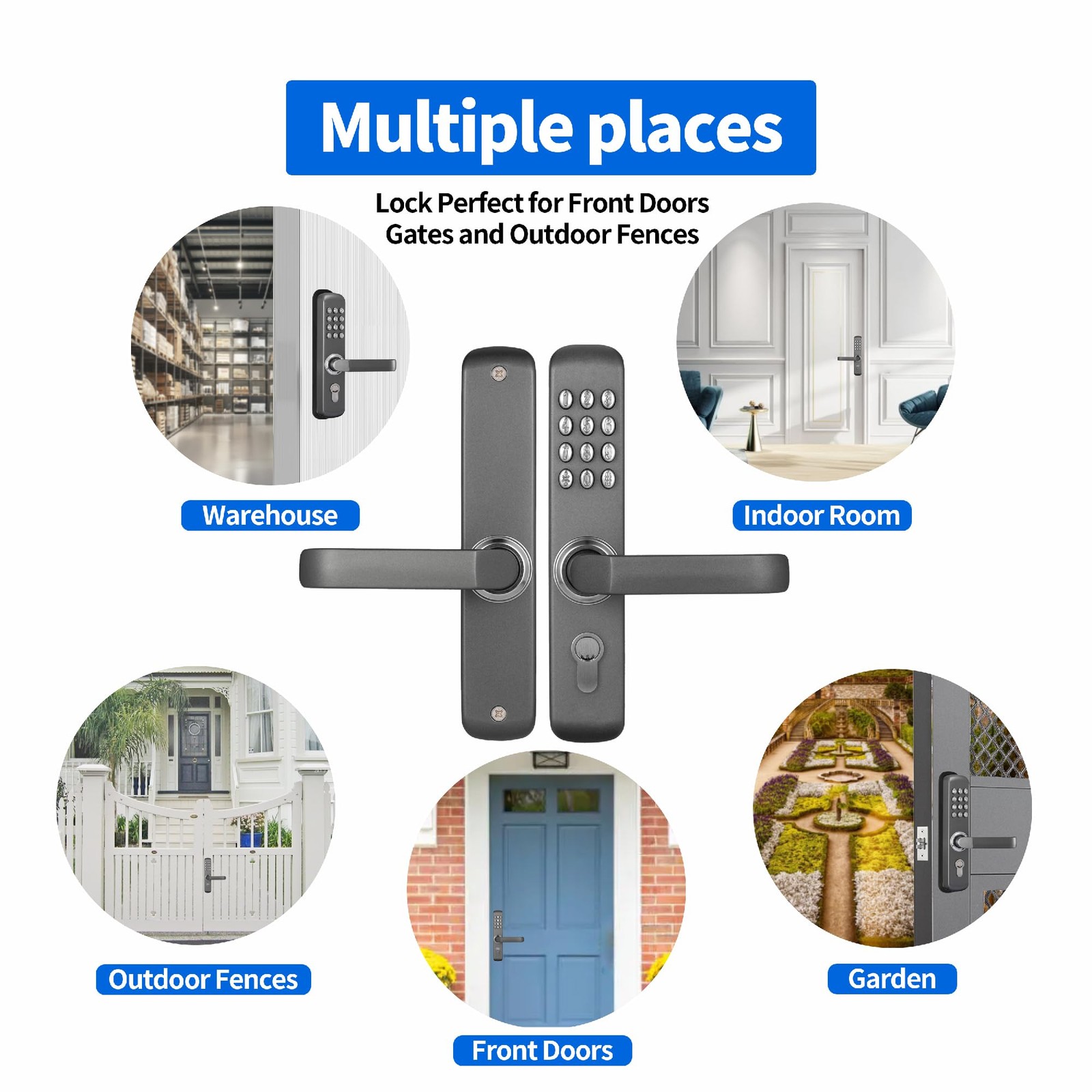 Mutex Security MUTEX Mechanical Door Lock MX230G – both Keyless Keypad Black