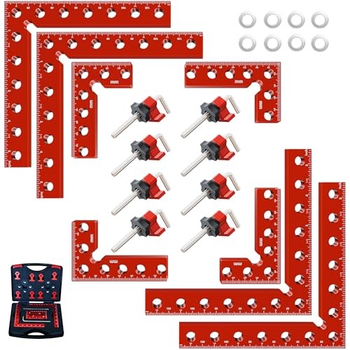 8Pcs Corner Clamps for Woodworking (4×5.5″& 4×3.14″) With Box. | 90 degree right