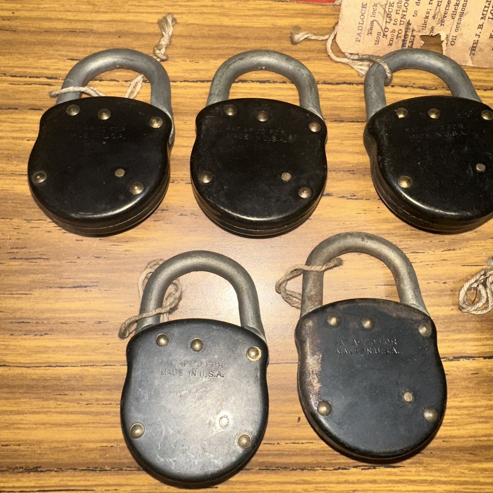 J.B.M.K.L. Co Kent Ohio Combination Padlock Lock Antique Vtg Rare Lot Of 11