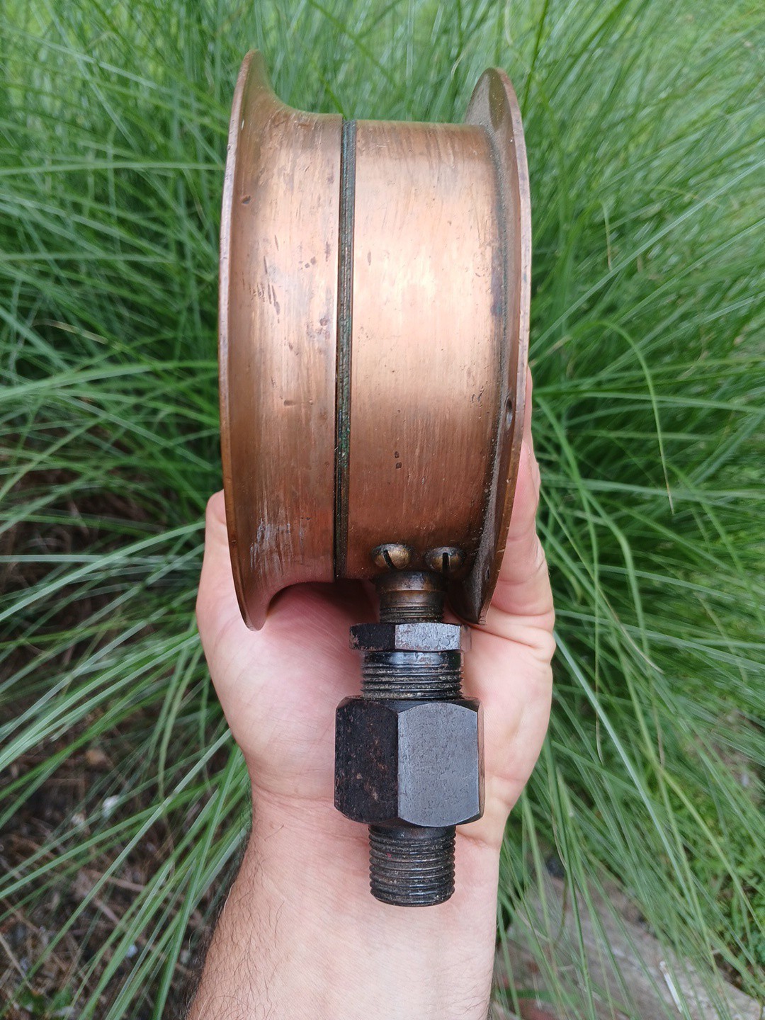 The Ashton Valve Co Vintage Gauge 2nd Stage Discharge Steampunk Steam Brass