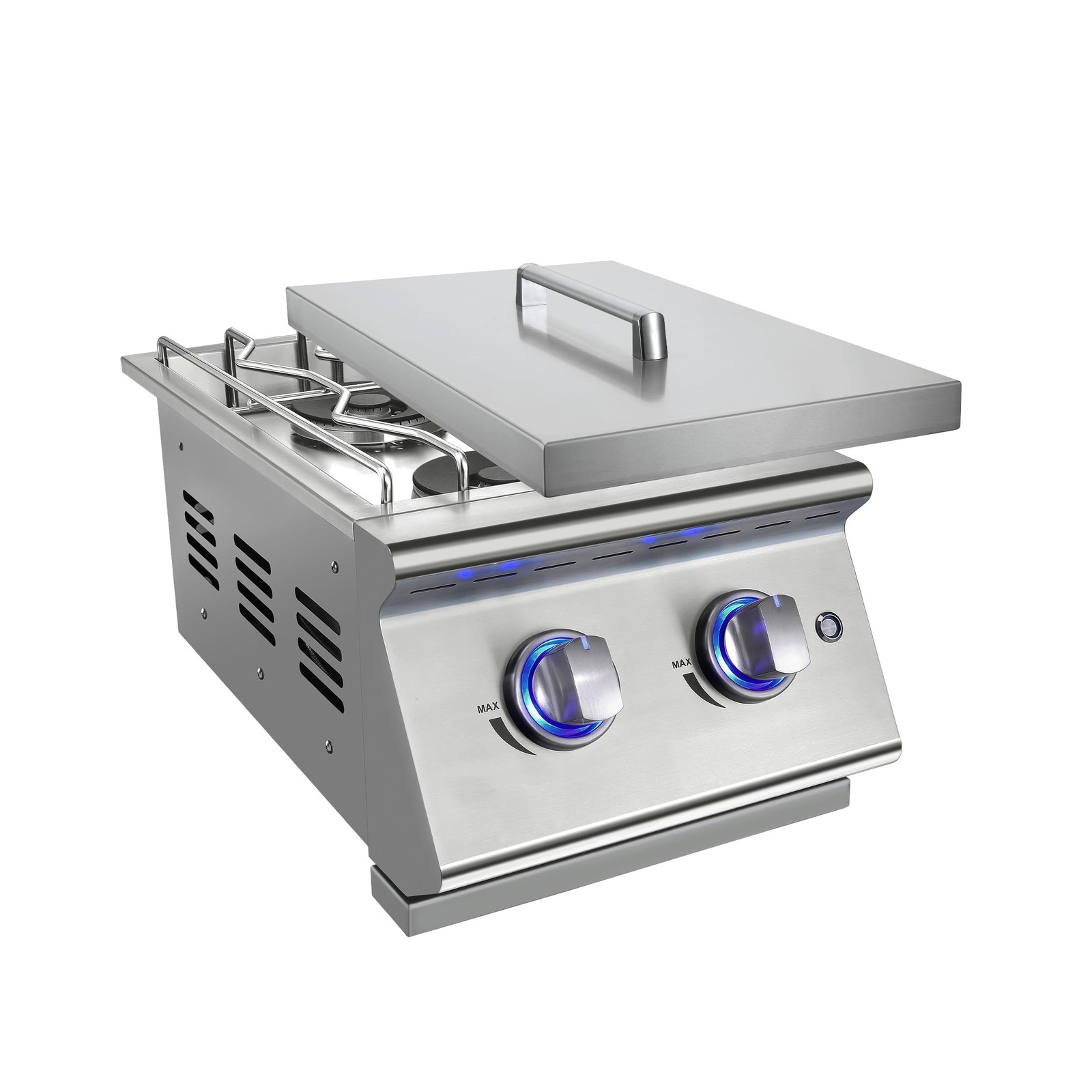 Double Grilling Side Burners for Outdoor Kitchen, 2 * 15,000BTU Natural Gas B…