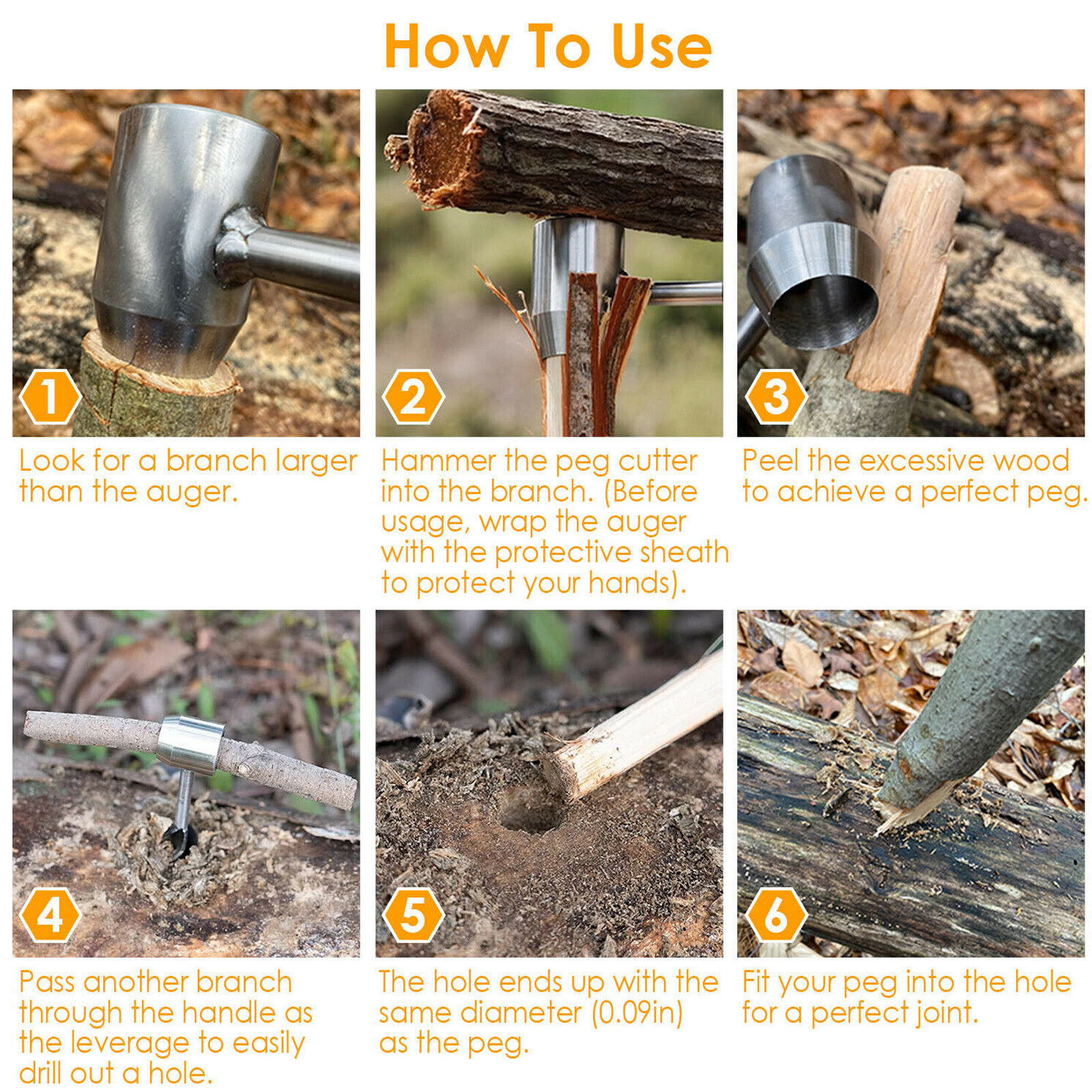 Manual Hand Auger Wrench Tool Outdoor Survival Wood Drill Kit for Bushcraft 2026
