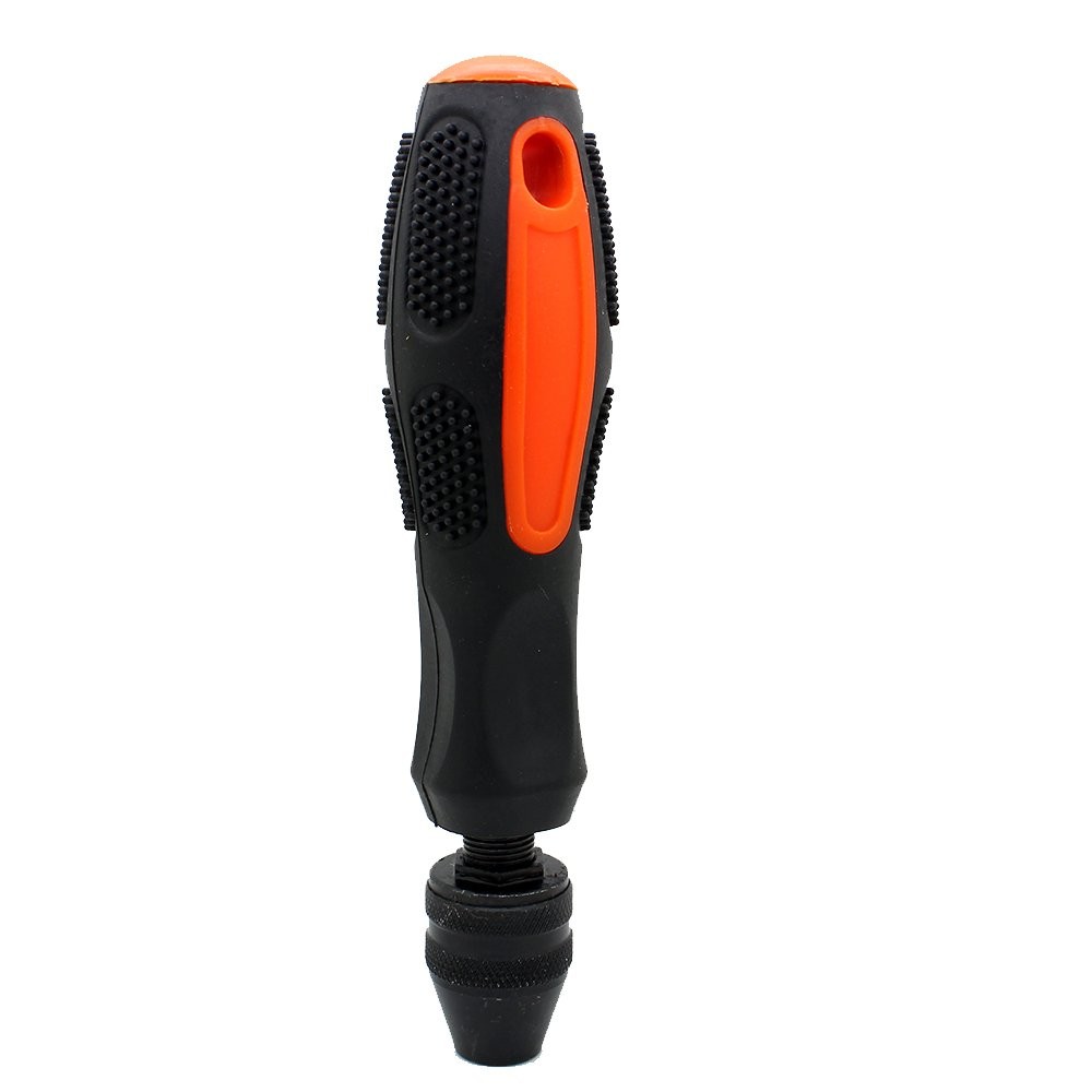 AUTOTOOLHOME Pin Vise Hand Drill, Manual Drill for Crafts & Black Orange