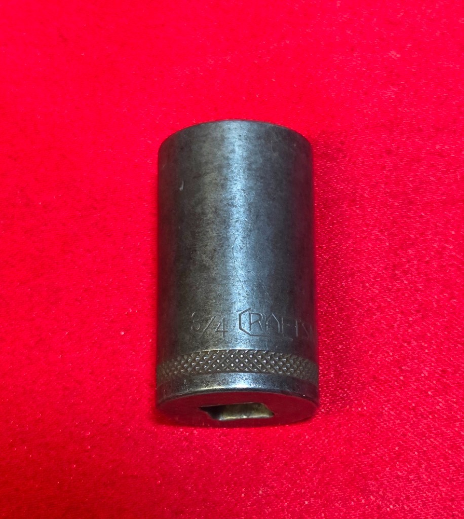 Vintage Craftsman BE 3/4″ Socket 12-Point 3/8″ Drive, USA Made, 1930s / 40s Era