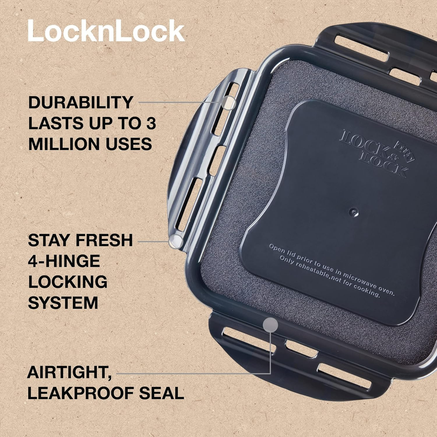 Lock & Lock ECO Storage Container with Lid / Bpa-Free / Dishwasher Safe, Square