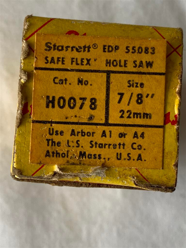 Sarrett Vintage Hole Saw Bits: 7/8″-1-1/8″-1-3/8″-1-3/4″-2″ & a new in box 7/8″