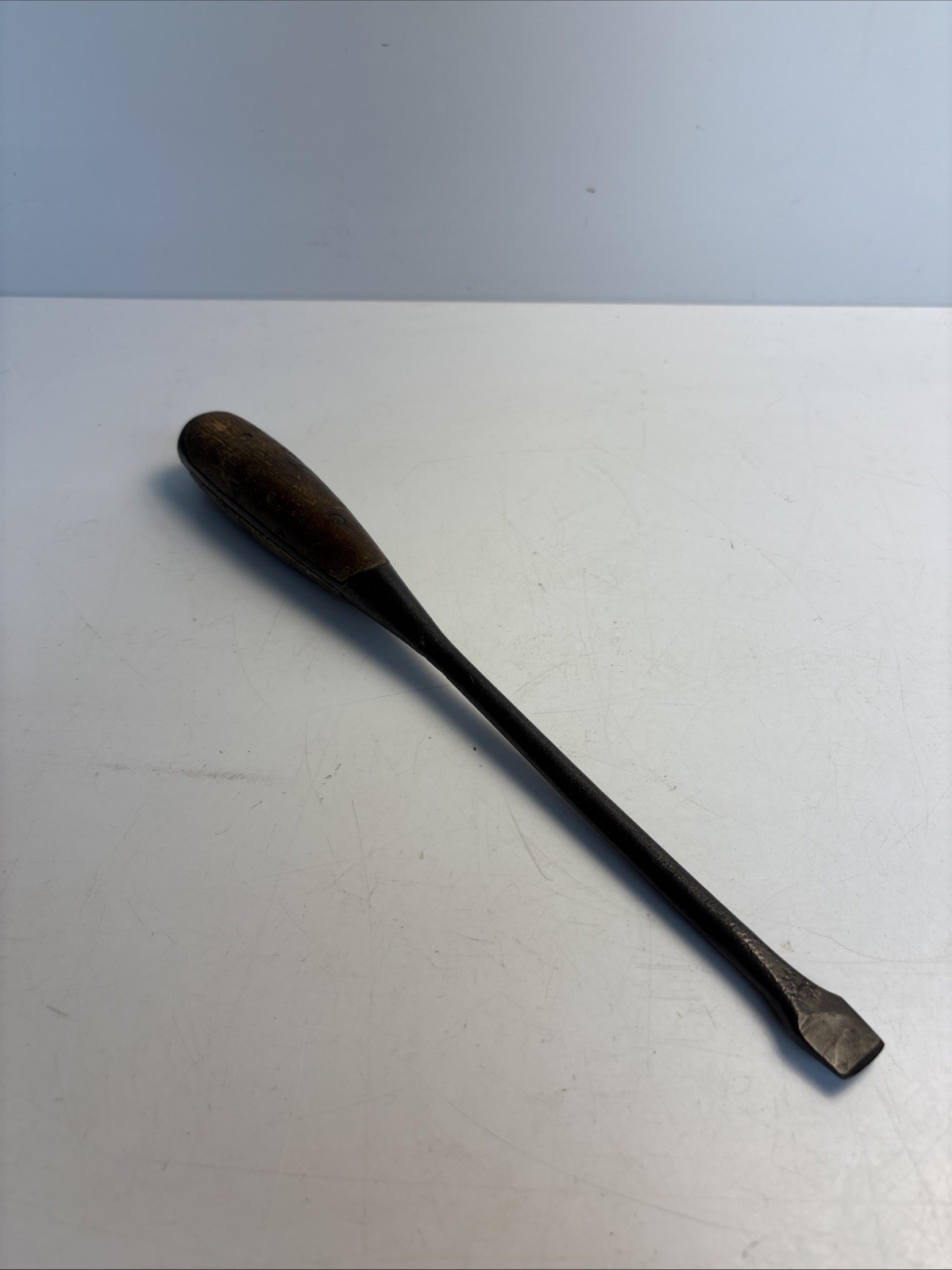 Vintage Perfect Handle Style 13” Flat Blade Screwdriver Wood Handle
